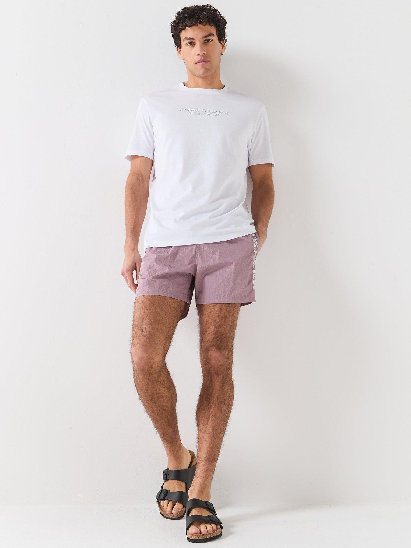 Image 3 of 5 of Emporio Armani Bodywear Embroidered Logo Swim Short - Dark Pink
