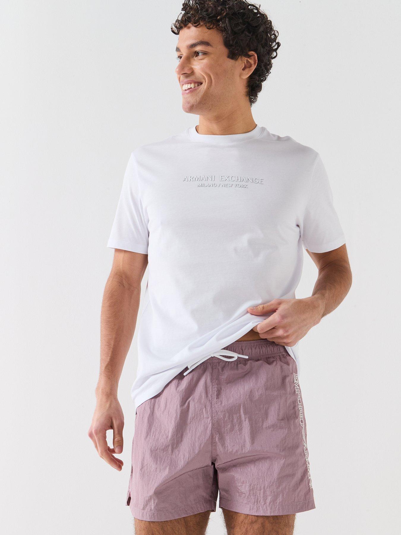 Image 4 of 5 of Emporio Armani Bodywear Embroidered Logo Swim Short - Dark Pink