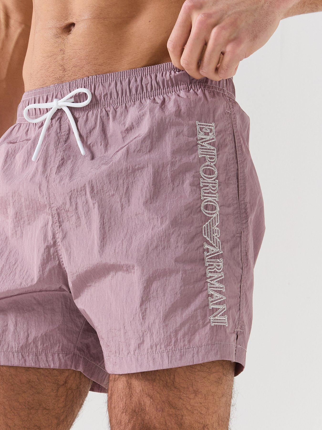 Image 5 of 5 of Emporio Armani Bodywear Embroidered Logo Swim Short - Dark Pink