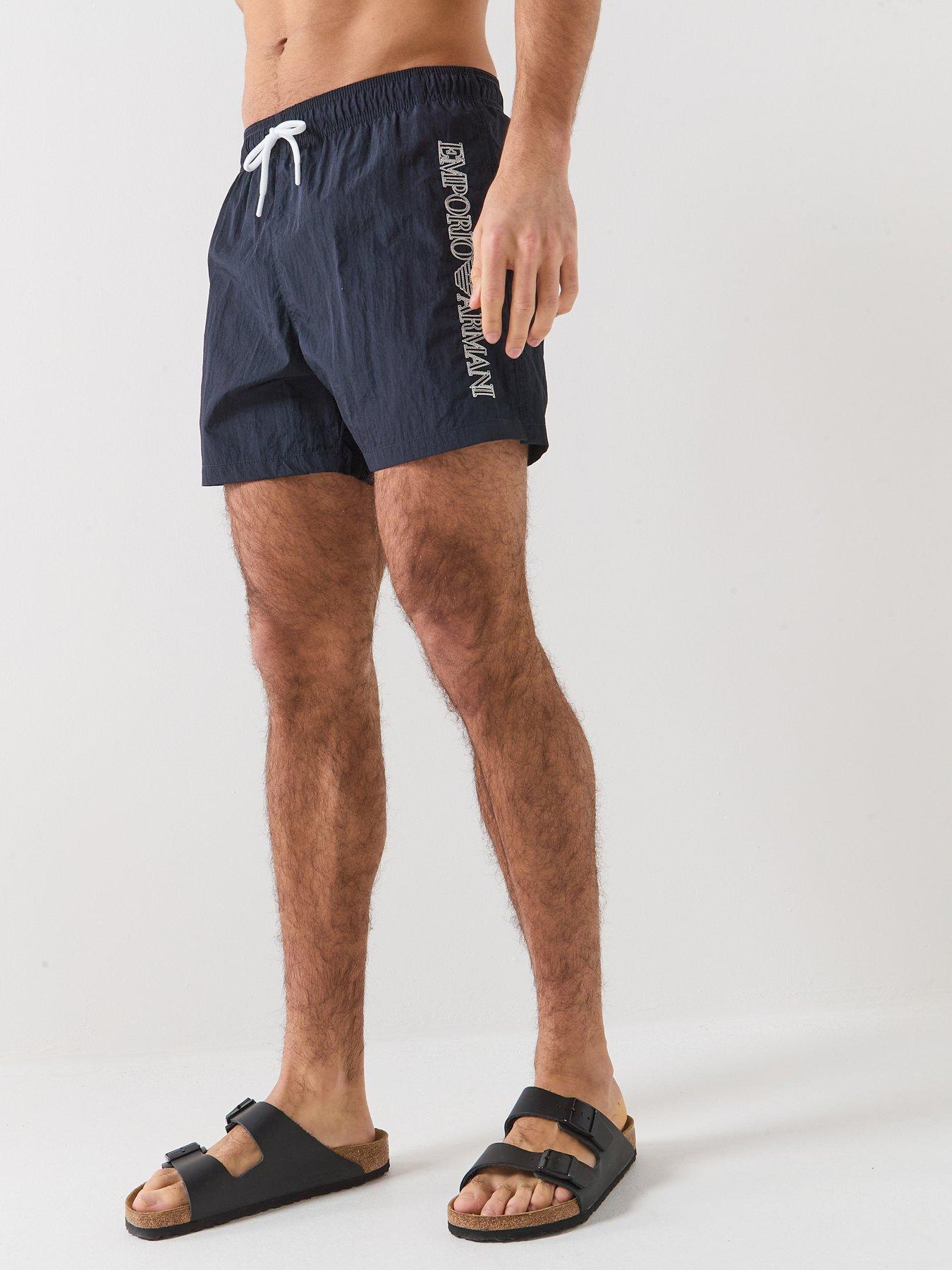 Image 1 of 5 of Emporio Armani Bodywear Embroidered Logo Swim Short - Dark Blue