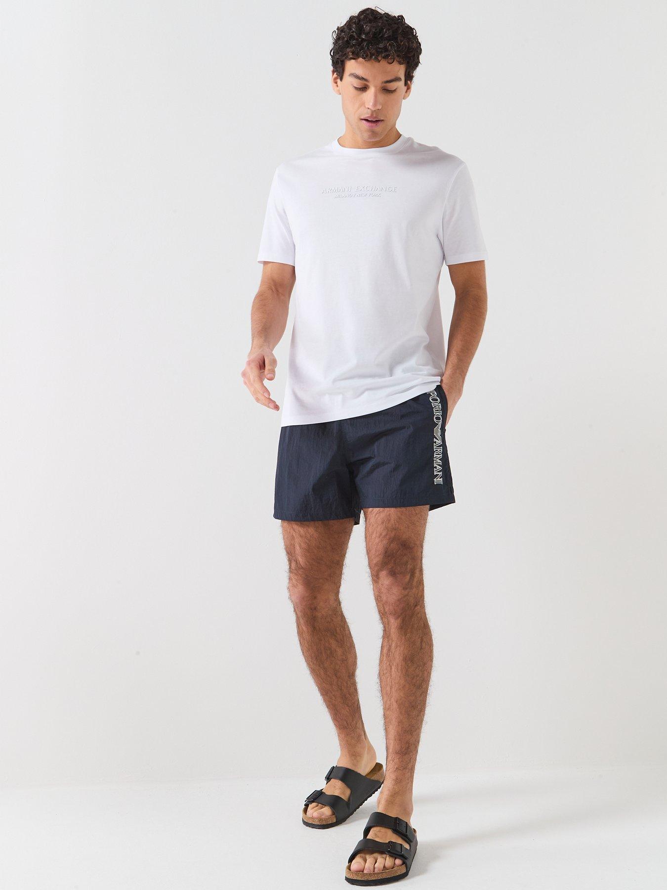 Image 3 of 5 of Emporio Armani Bodywear Embroidered Logo Swim Short - Dark Blue