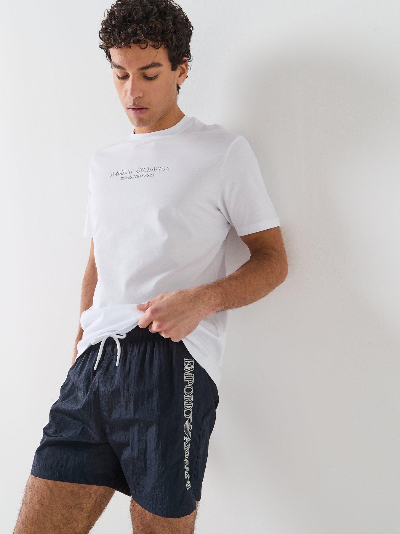 Image 4 of 5 of Emporio Armani Bodywear Embroidered Logo Swim Short - Dark Blue