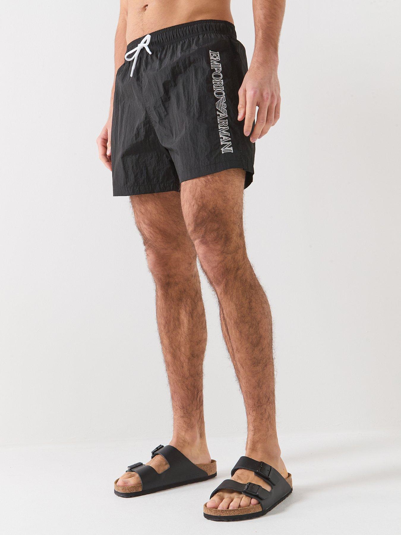 Image 1 of 5 of Emporio Armani Bodywear Embroidered Logo Swimshort - Black