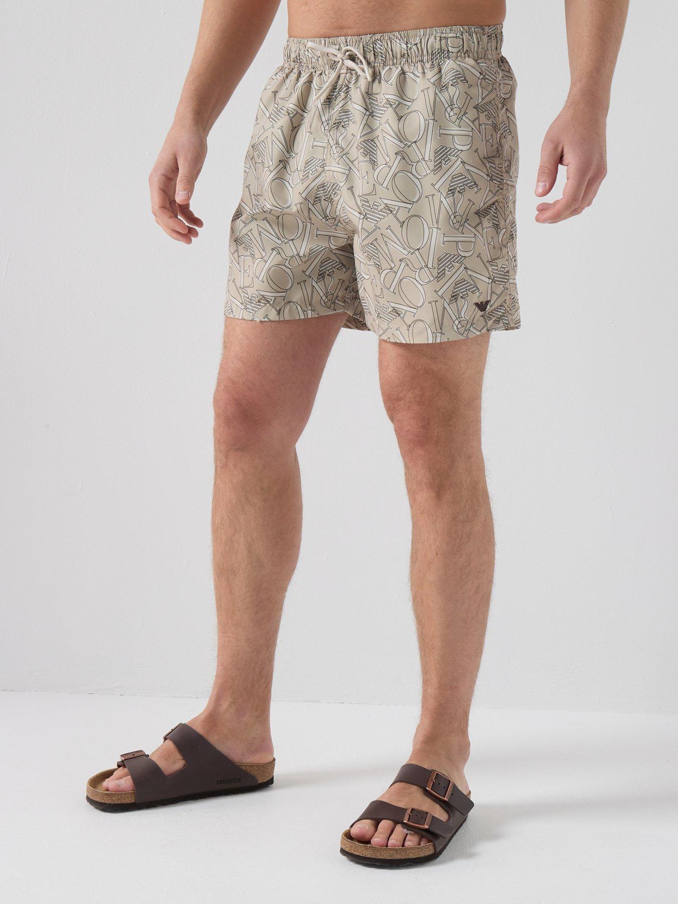 Emporio Armani Bodywear Allover Logo Swimshort - Natural