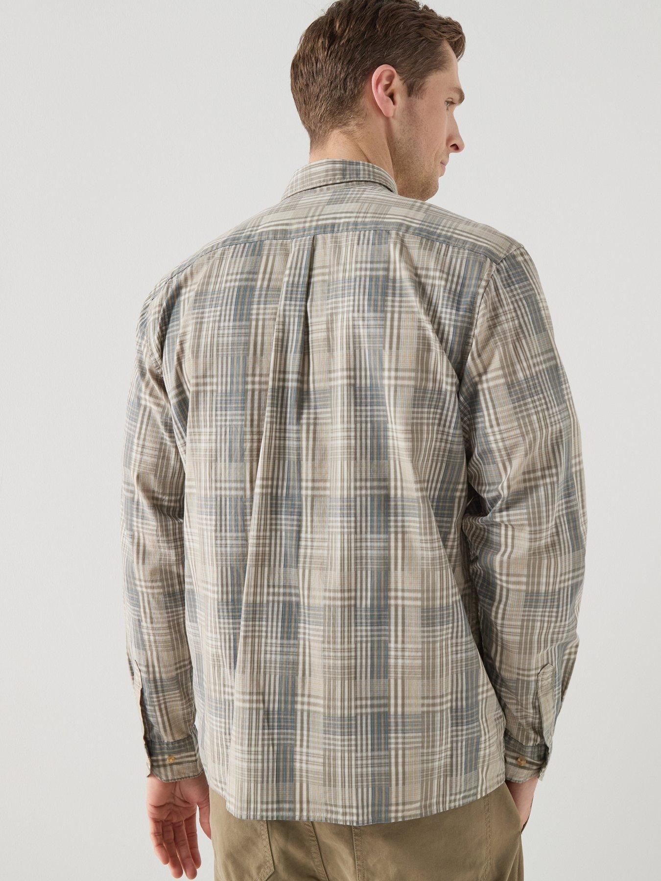 Image 2 of 6 of Barbour Barbour Maxwell Checked Patch Relaxed Fit Shirt - Khaki