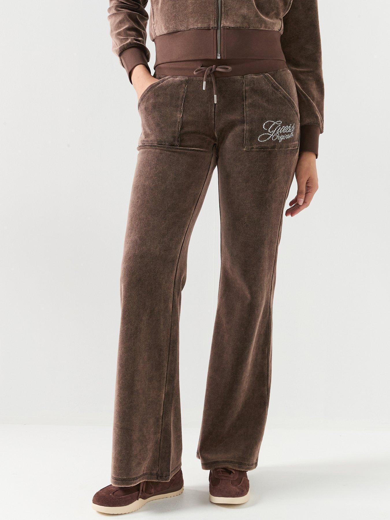 Guess Jeans Rhinestone Sweatpants - Brown