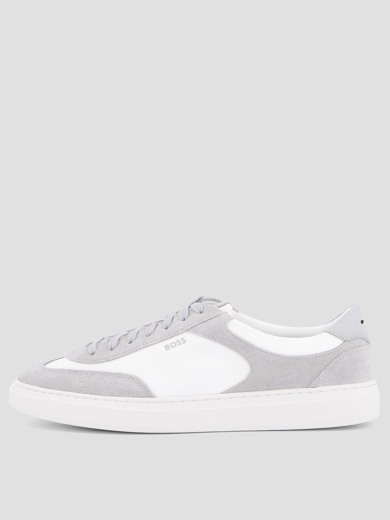 BOSS Kieran Tenn Suede Mix Cupsole Trainers - White