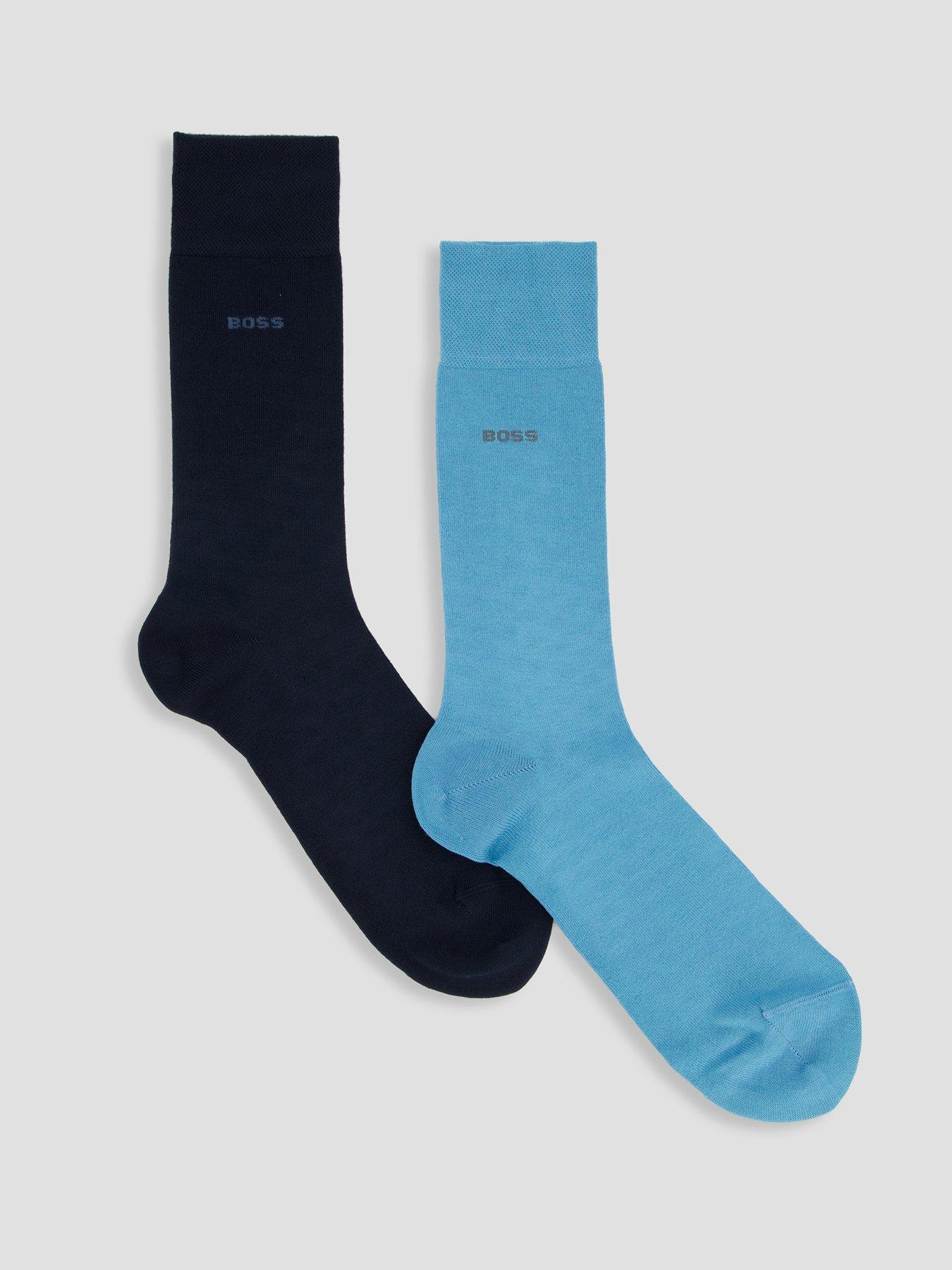 BOSS Bodywear 2 Pack Bamboo Crew Socks - Blue