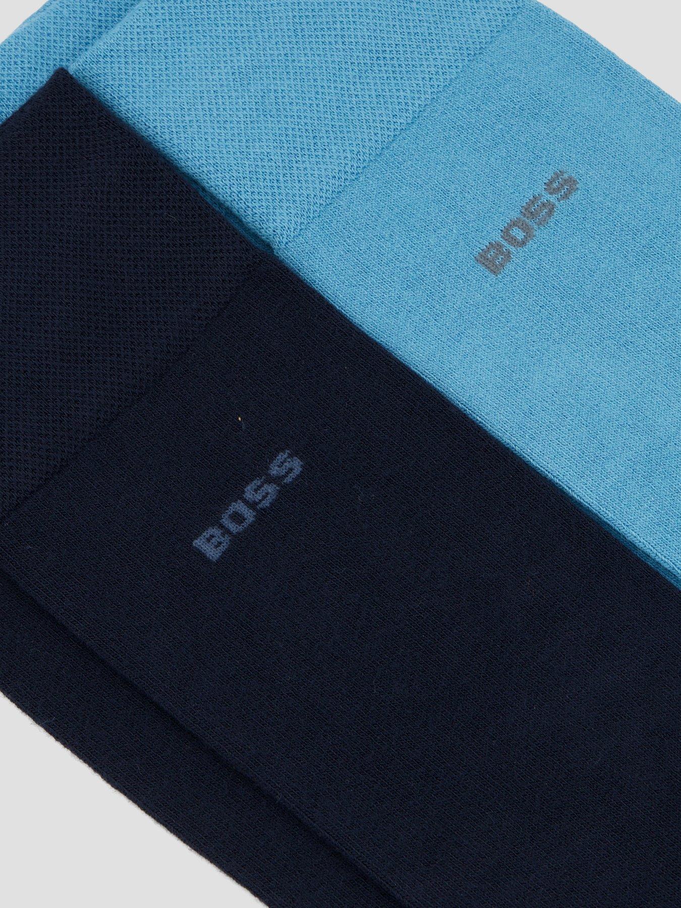 Image 3 of 3 of BOSS Bodywear 2 Pack Bamboo Crew Socks - Blue