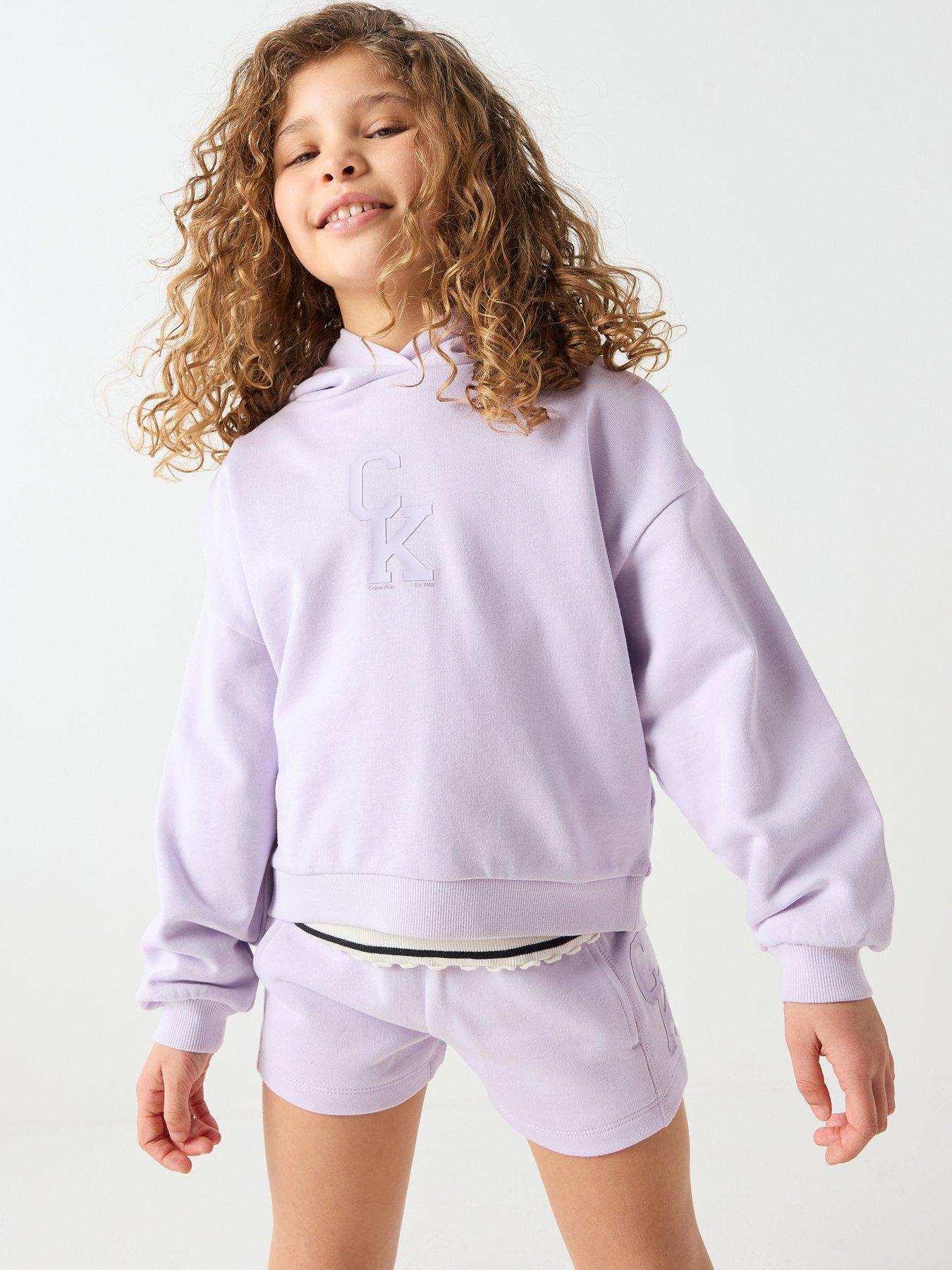 Calvin Klein Jeans Girls CK Hooded Sweatshirt - Purple