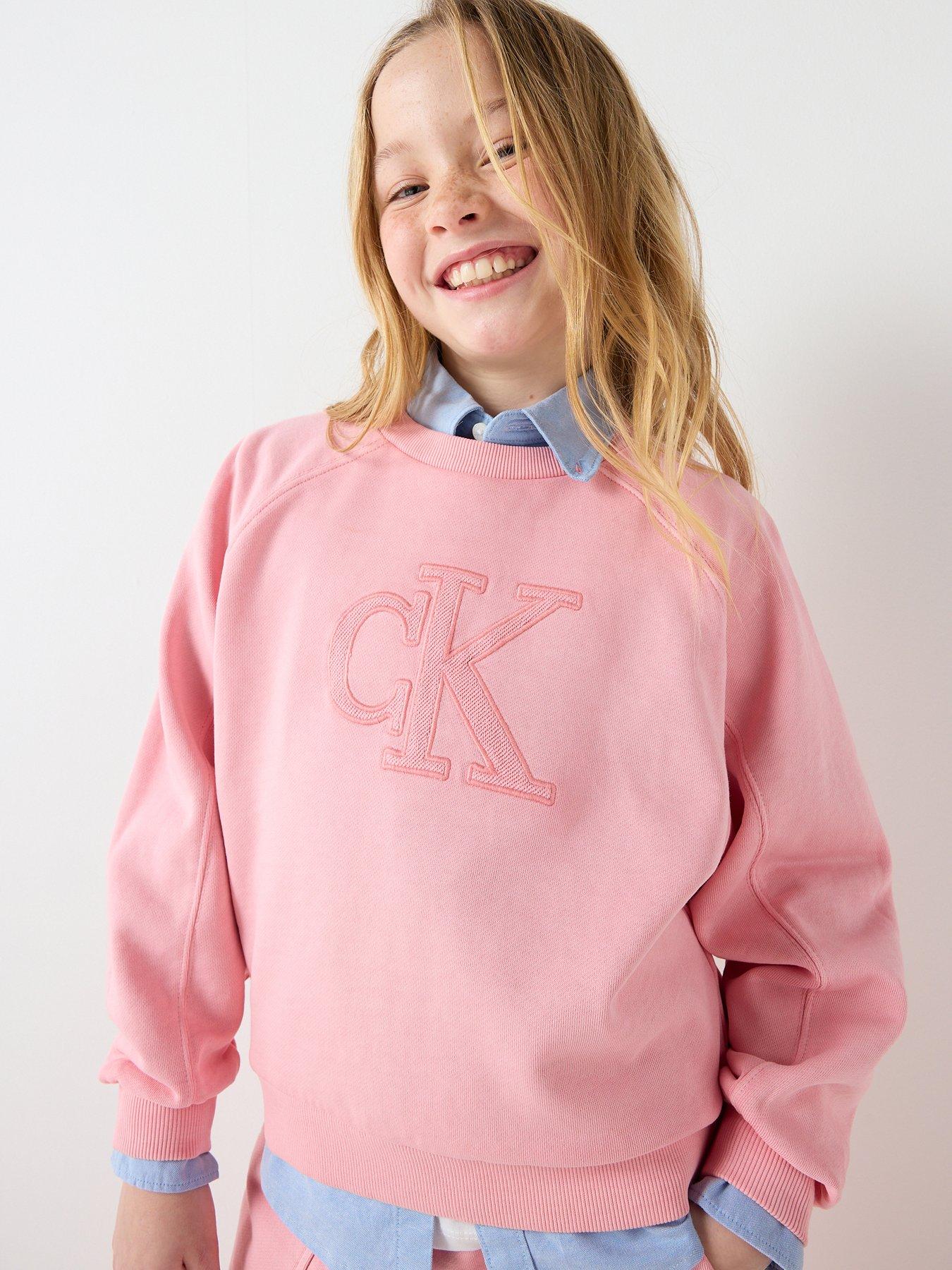 Calvin Klein Jeans Girls CK Logo Sweatshirt - Pink