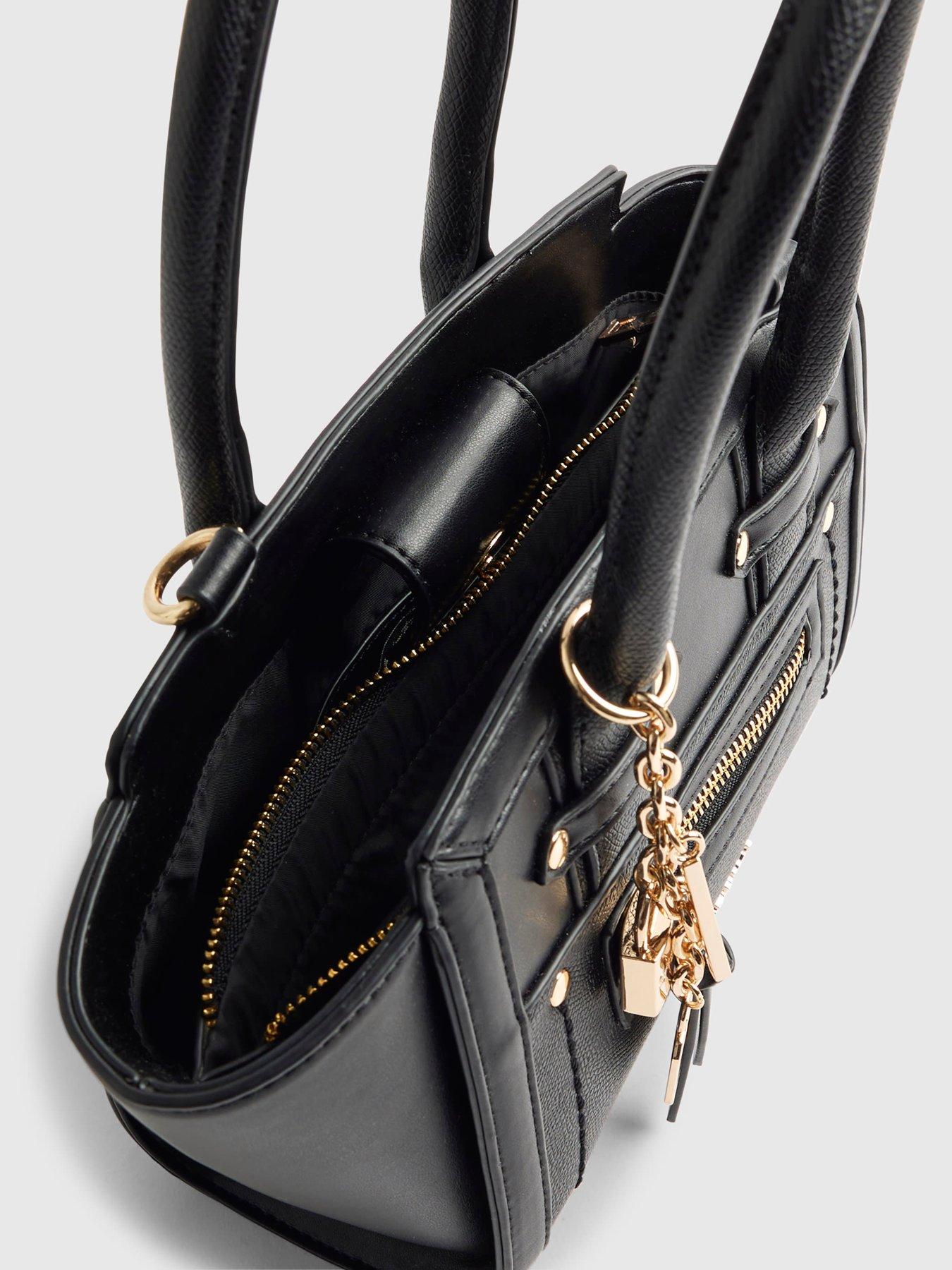 Image 5 of 6 of River Island Small Winged Panelled Zip Tote Bag - Black