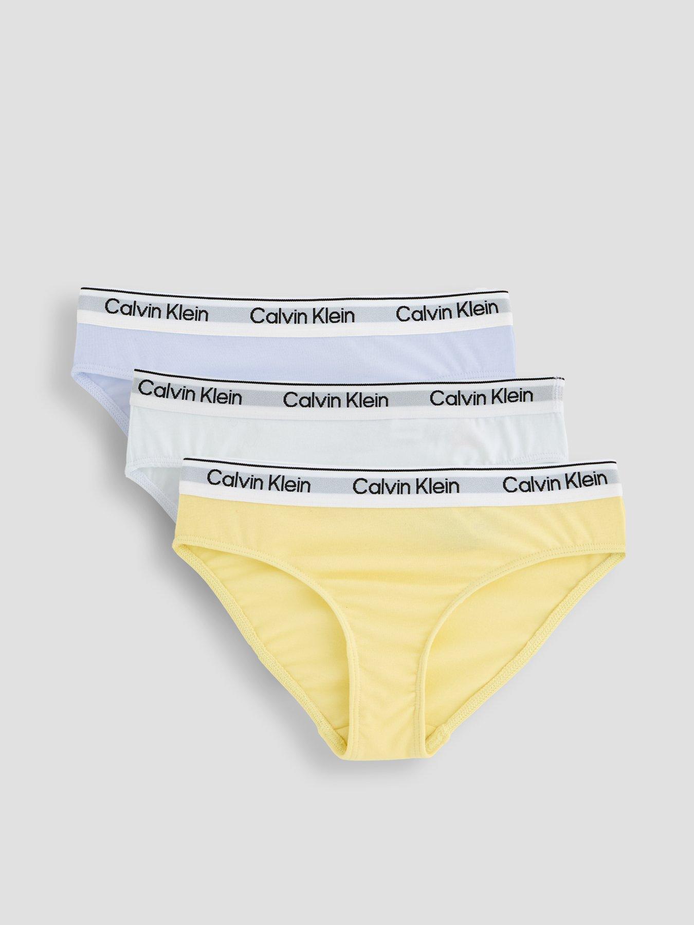 Calvin Klein Girls 3 Pack Modern Cotton Bikini Briefs, Multi, Size Age: 14-16 Years