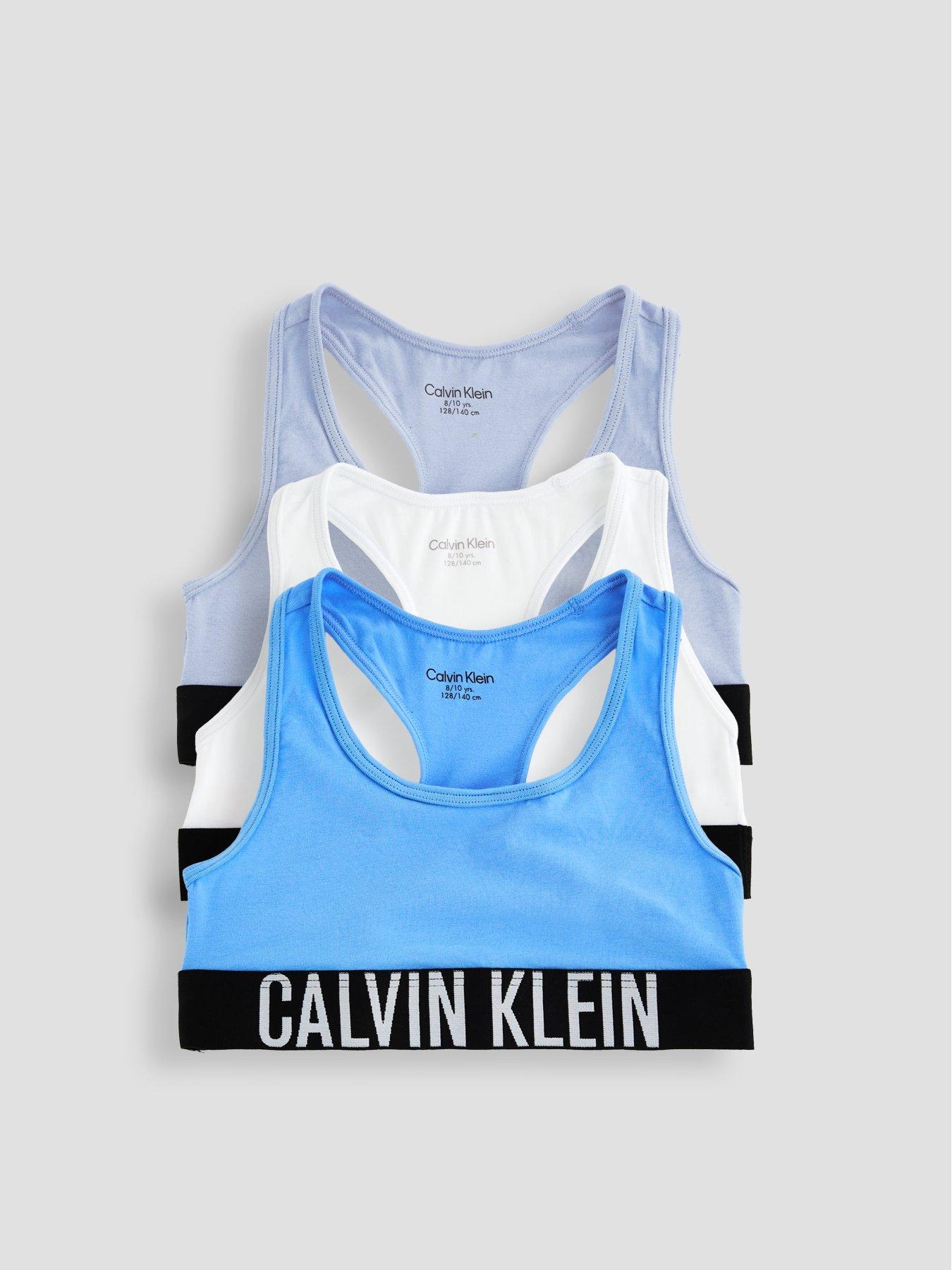 Calvin Klein Girls 3 Pack Intense Power Bralette, Multi, Size Age: 12-14 Years