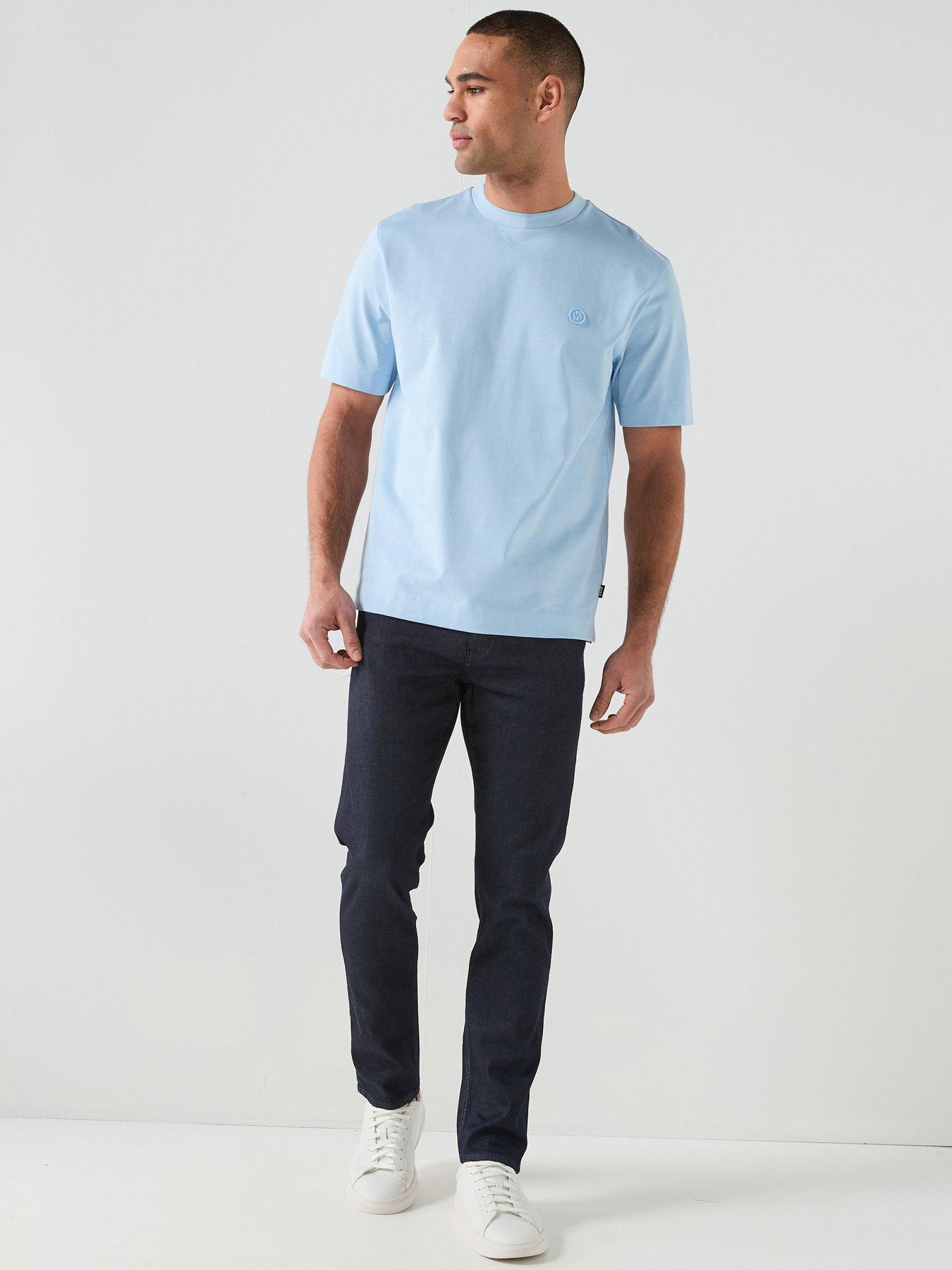 Image 3 of 4 of BOSS C-Tames 98 Relaxed Fit Bb Logo T-Shirt - Light Blue