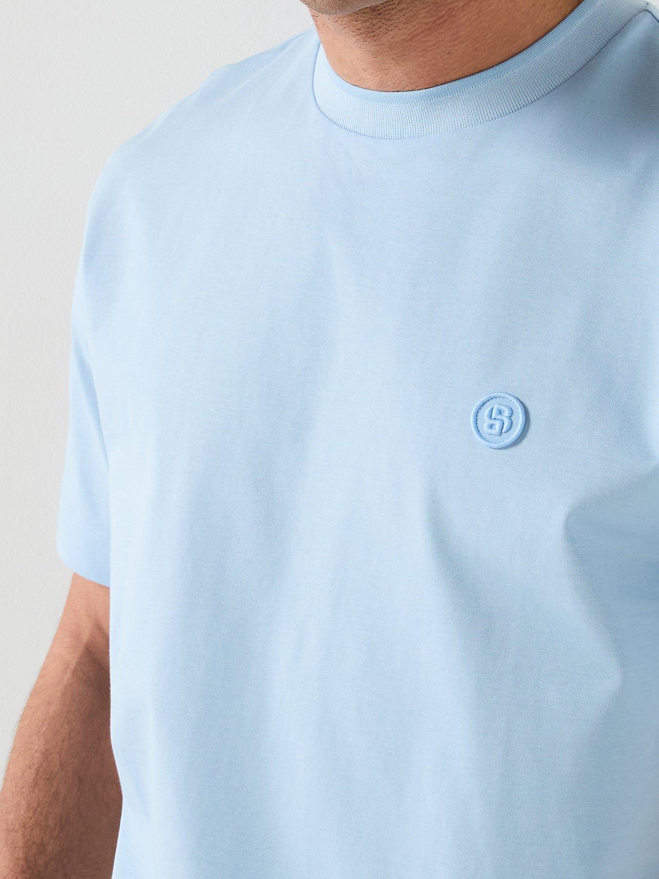 Image 4 of 4 of BOSS C-Tames 98 Relaxed Fit Bb Logo T-Shirt - Light Blue