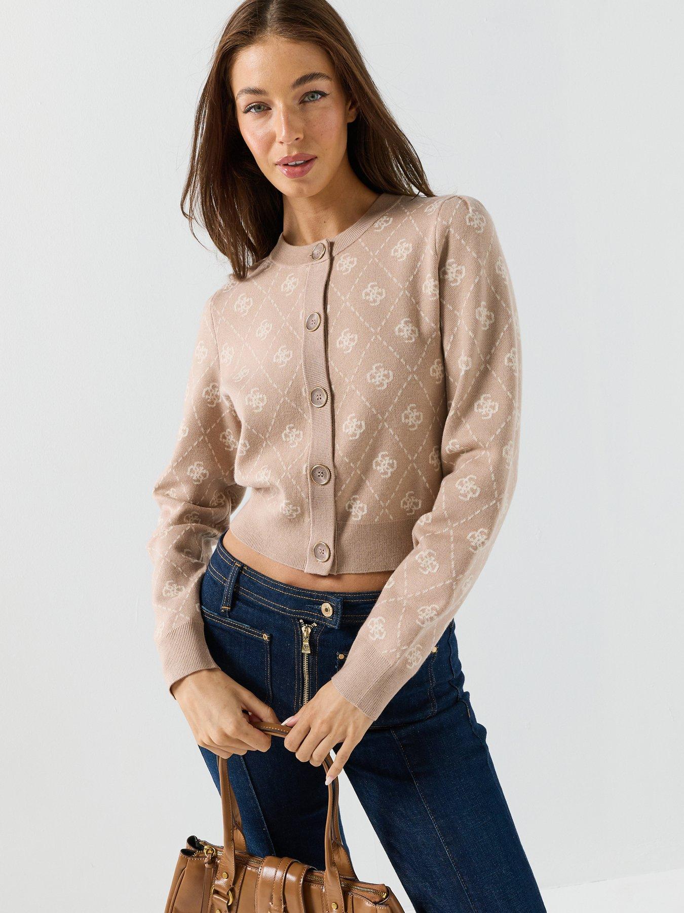 Guess Jeans Sarah Long Sleeve Cardigan - Beige