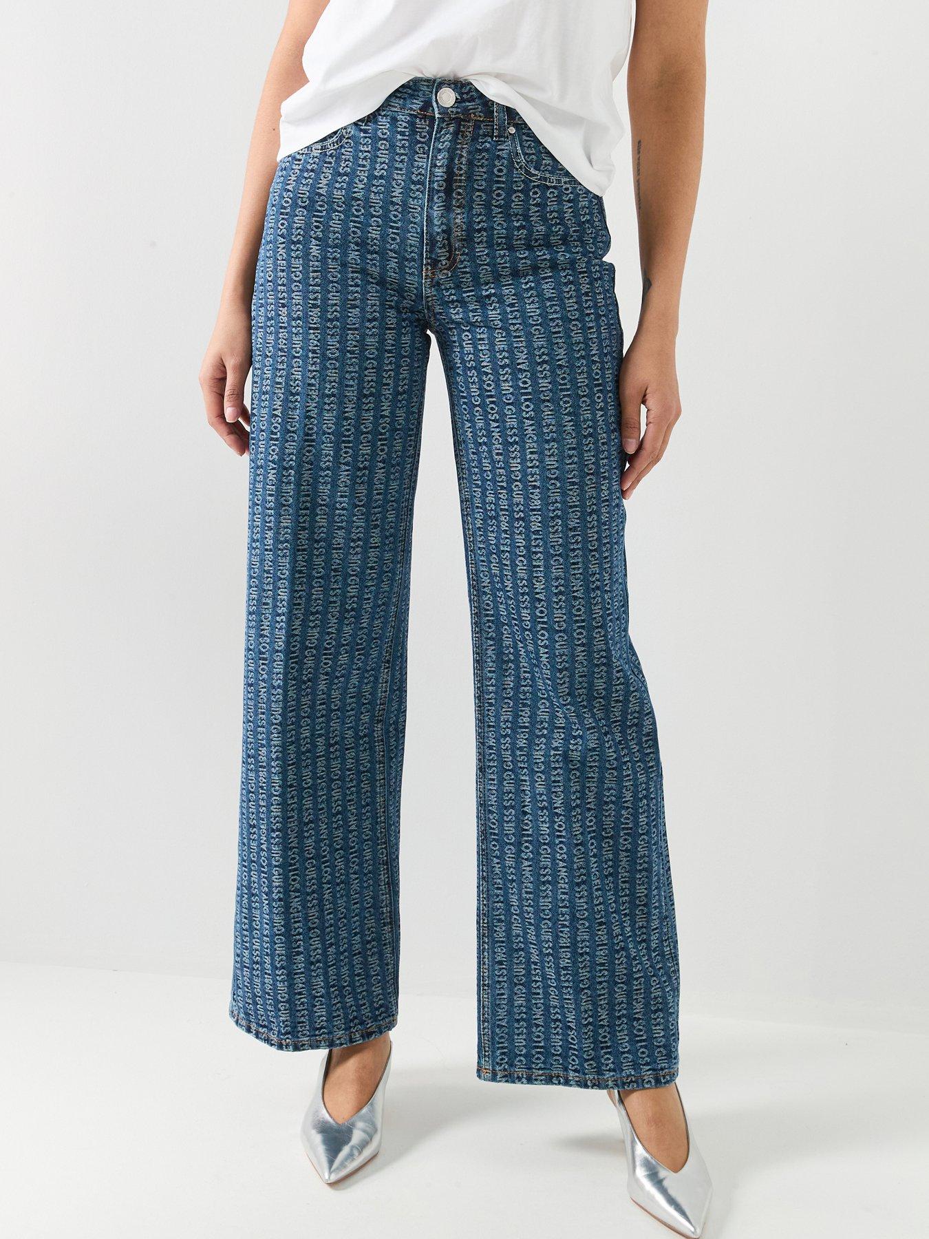 Guess Jeans Wide Leg Trousers - Blue