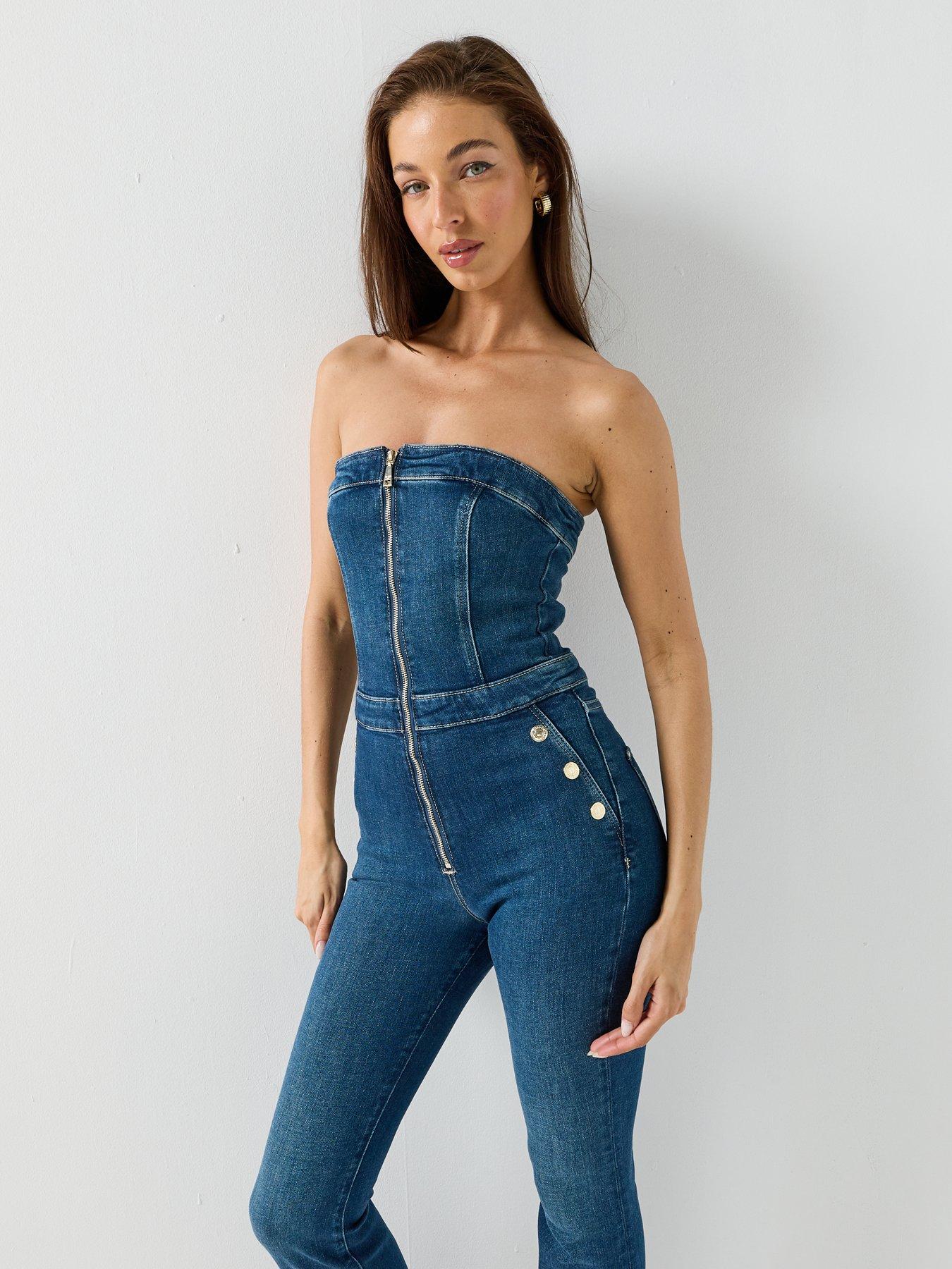 Image 4 of 5 of Guess Jeans Vale Jumpsuit - Blue
