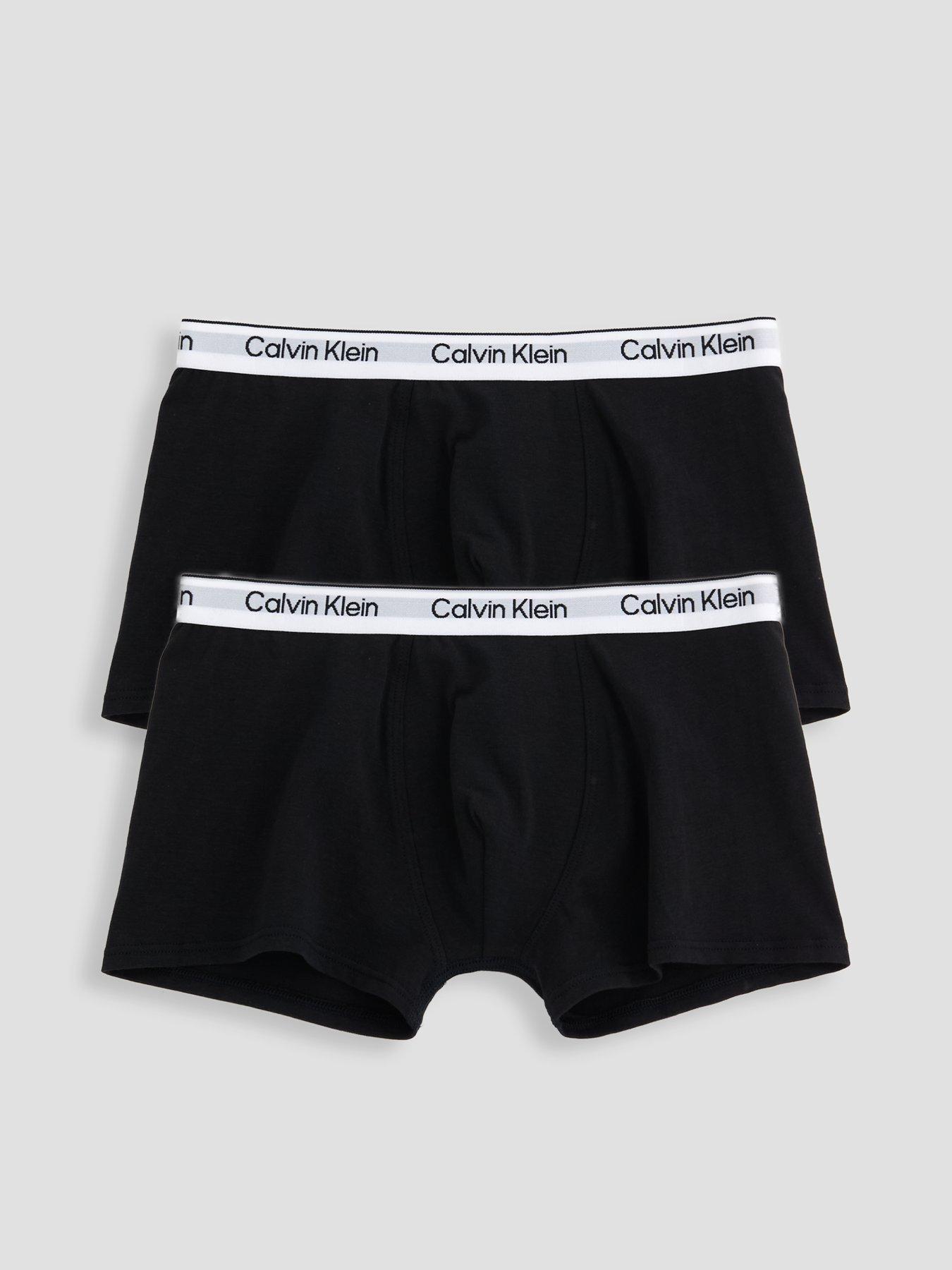 Calvin Klein Boys 2 Pack Modern Cotton Trunk, Black, Size Age: 12-14 Years