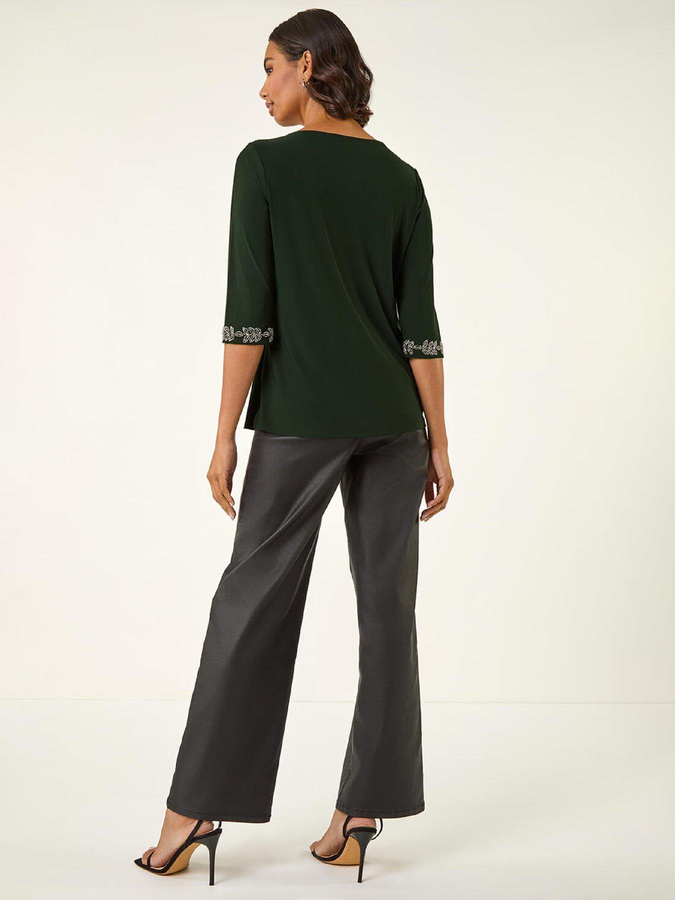 Image 2 of 6 of Roman Embellished Stretch Tunic Top