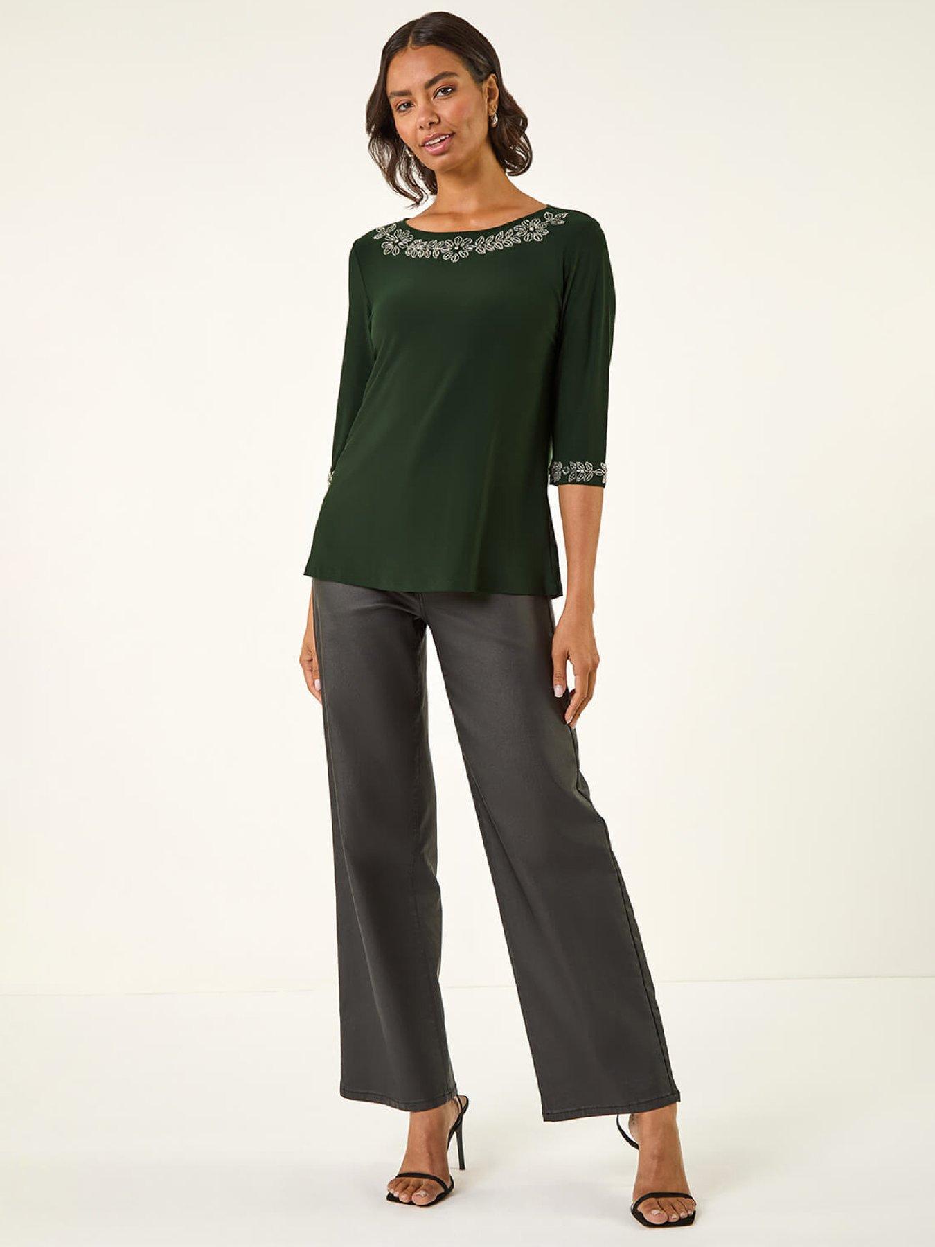 Image 3 of 6 of Roman Embellished Stretch Tunic Top