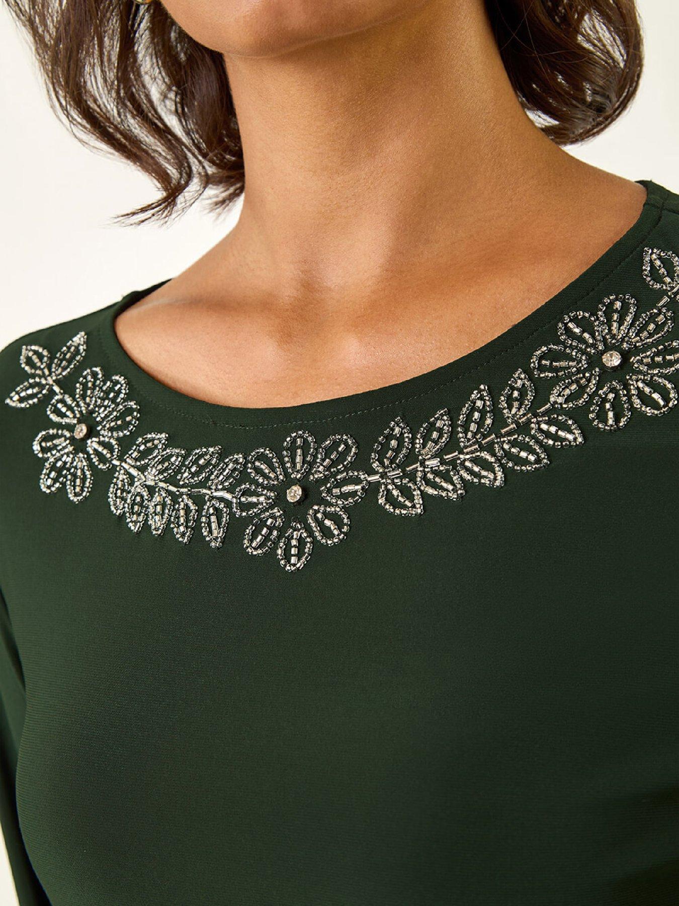 Image 5 of 6 of Roman Embellished Stretch Tunic Top