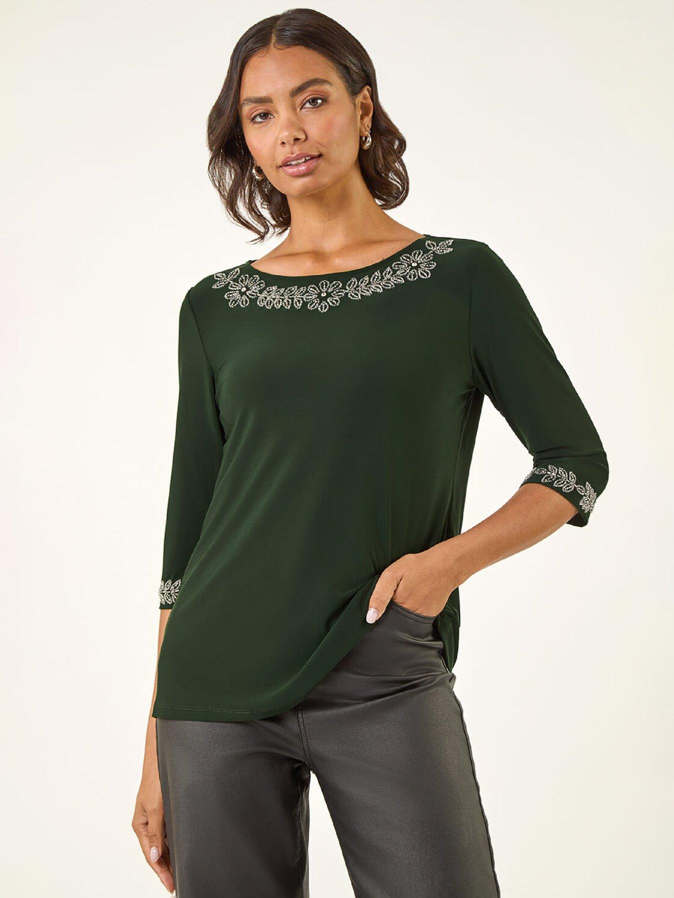 Image 6 of 6 of Roman Embellished Stretch Tunic Top