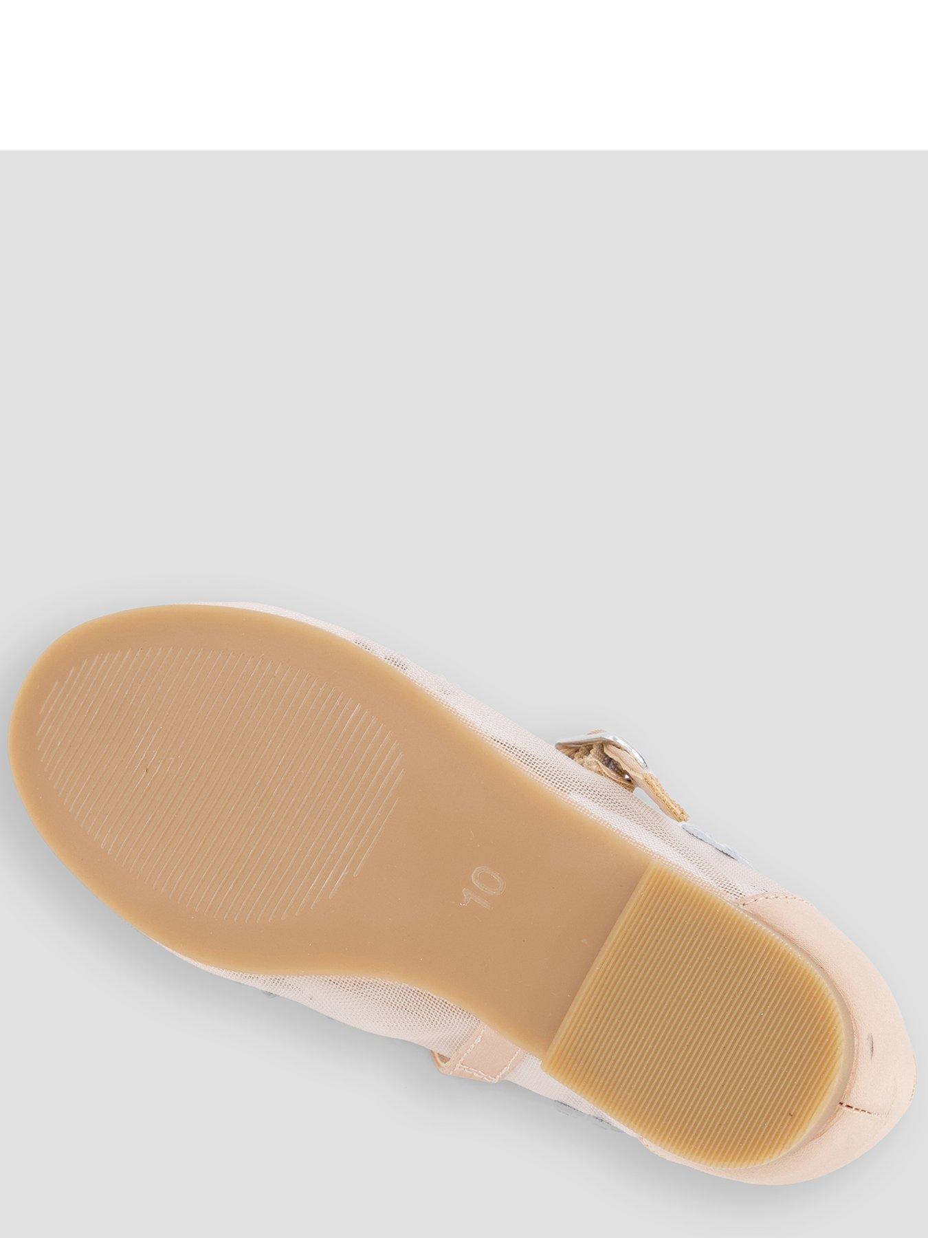 Image 4 of 7 of The Very Collection Occasion Gem Embellished Mesh Ballet Flats - Cream