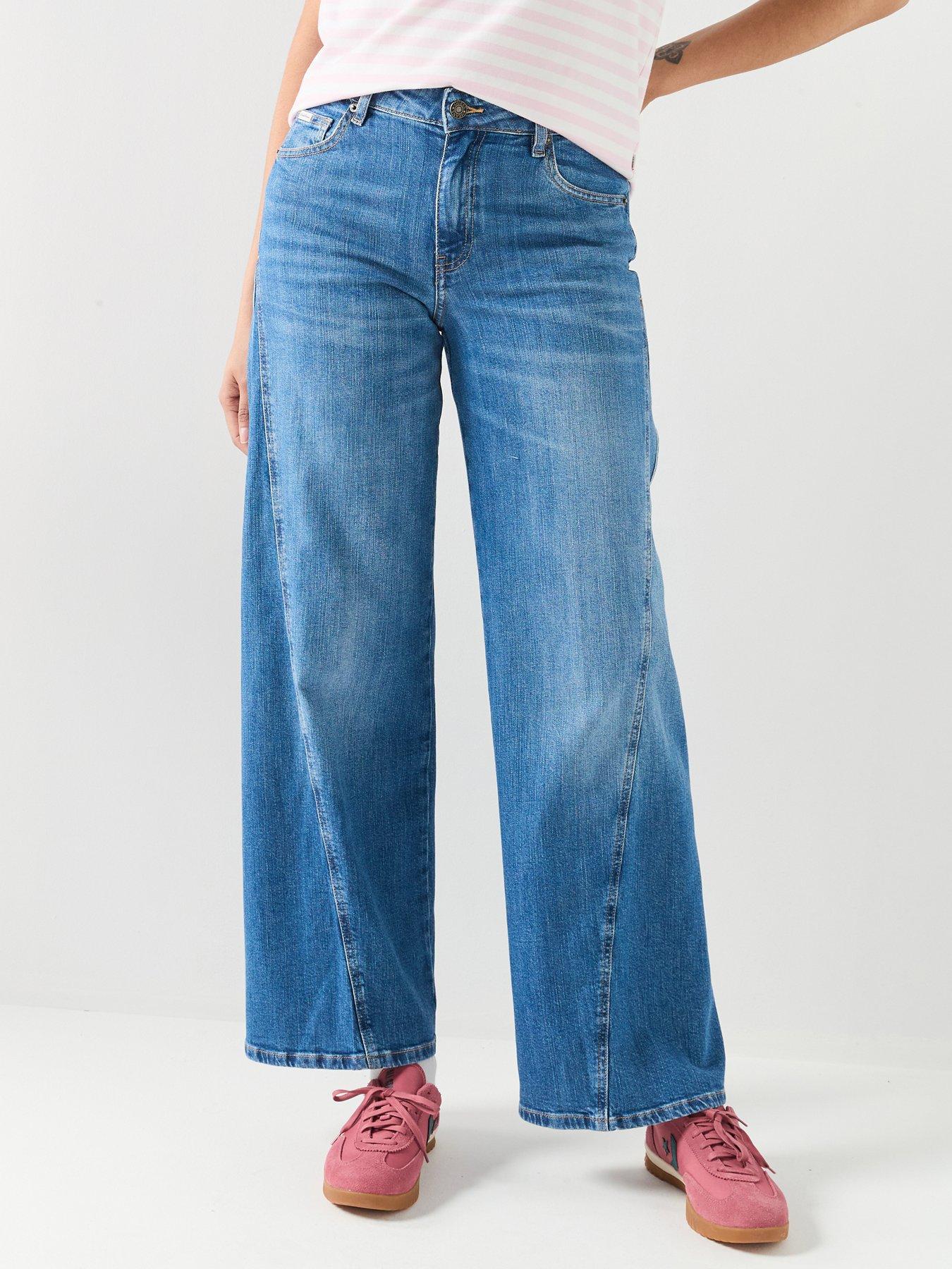 Image 1 of 4 of Guess G11 Wide Leg Twisted Jeans - Blue