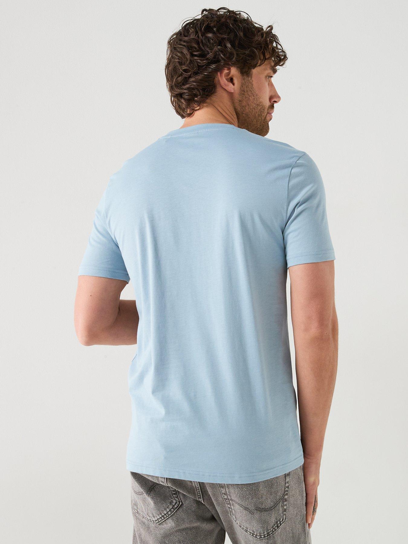 Image 2 of 6 of BOSS Thinking 1 Regular Fit Large Logo T-Shirt - Light Blue