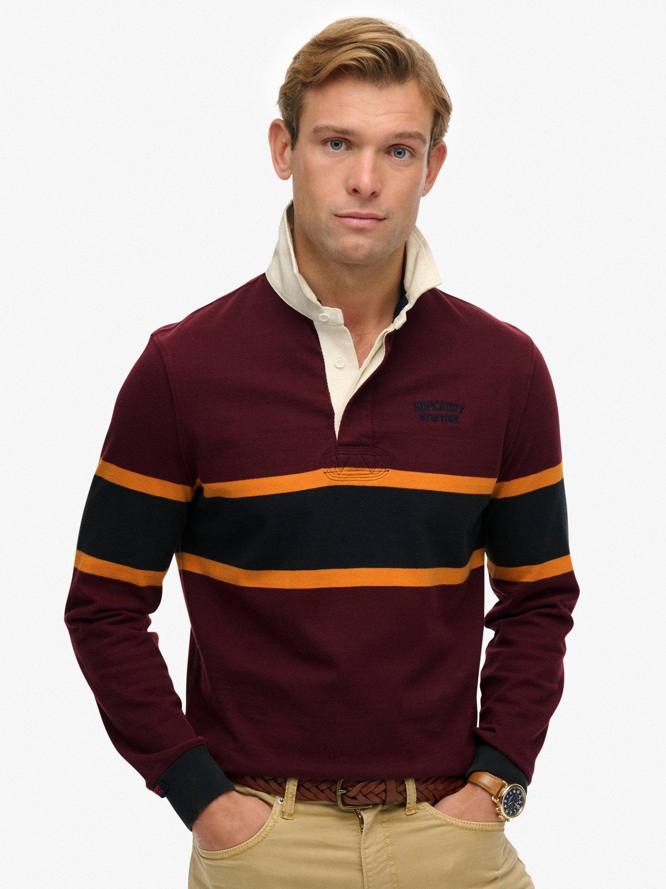 Superdry Vintage Athletic Rugby Long Sleeve T-shirt - Dark Red