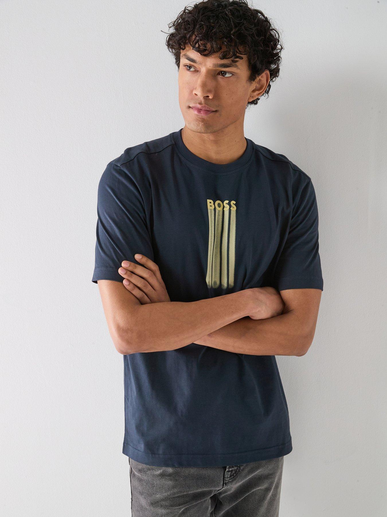 BOSS Te_bass Smudge Relaxed Fit T-shirt - Dark Blue
