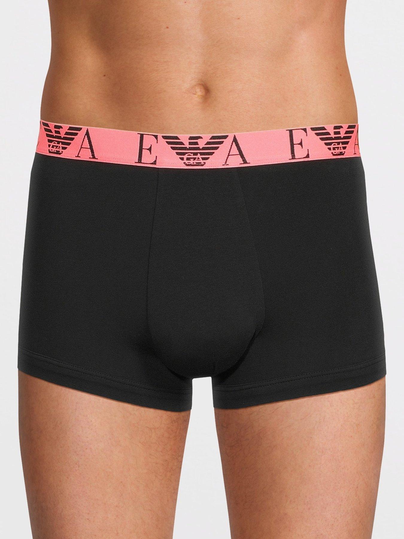 Image 2 of 4 of Emporio Armani Bodywear Bold Monogram 3 Pack Trunks - Black