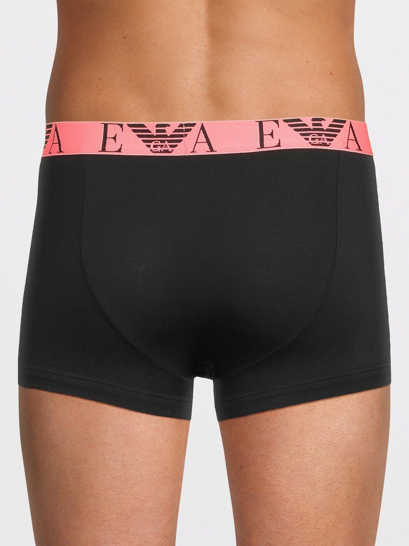 Image 3 of 4 of Emporio Armani Bodywear Bold Monogram 3 Pack Trunks - Black