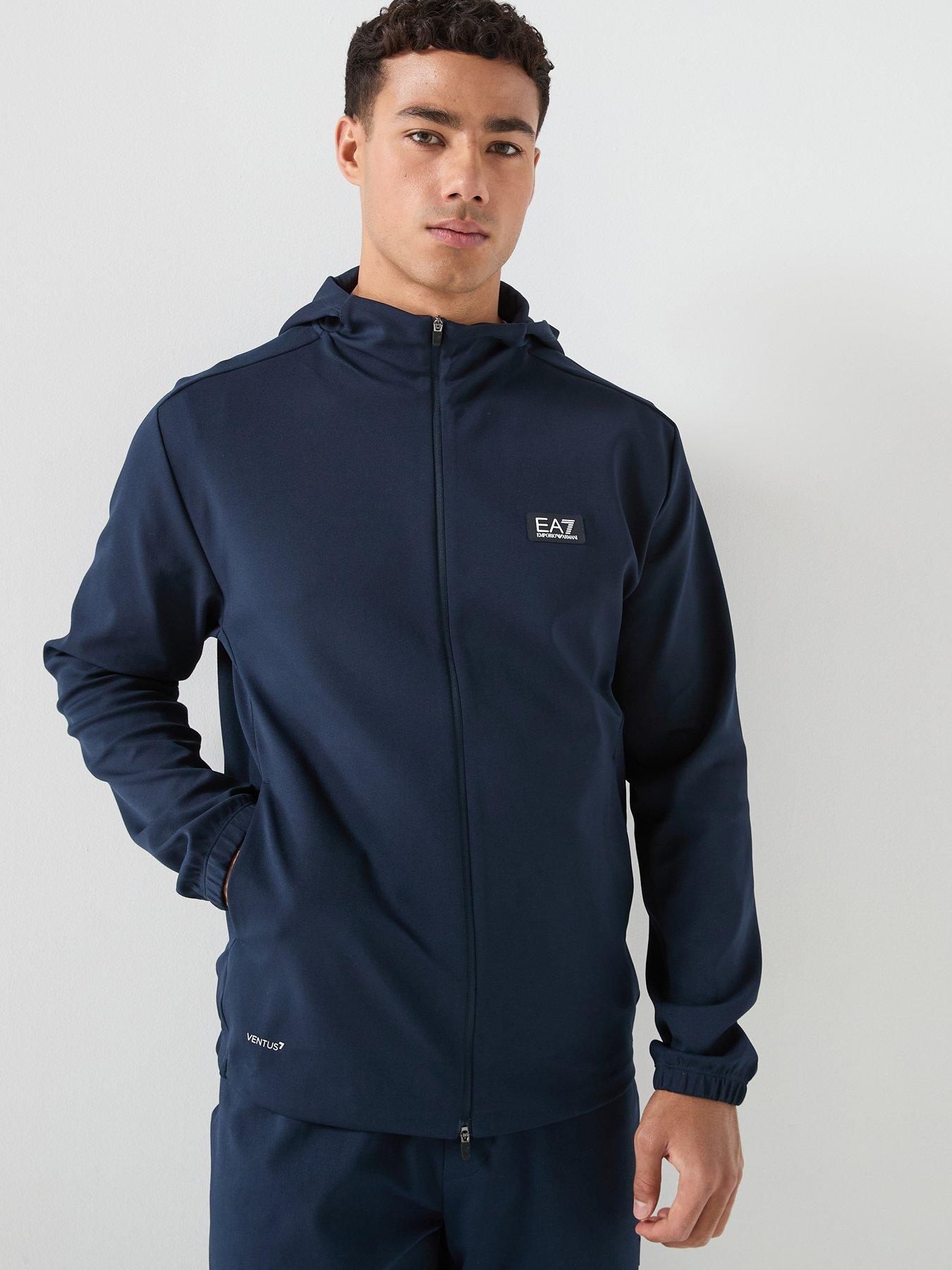 Ea7 Emporio Armani Blue Sport Zip Hoodie - Dark Blue