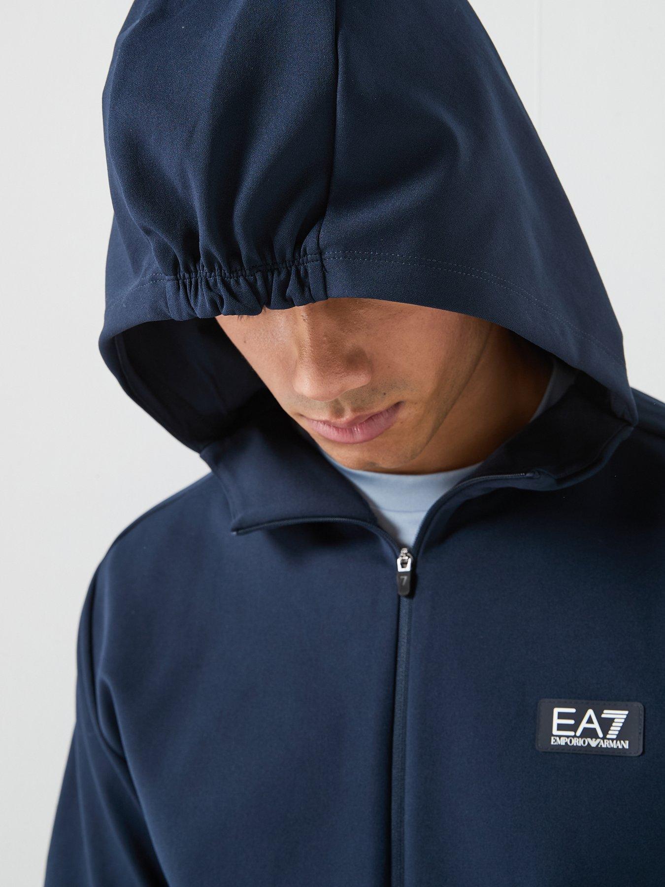 EA7 Emporio Armani Blue Sport Zip Hoodie - Dark Blue | Very