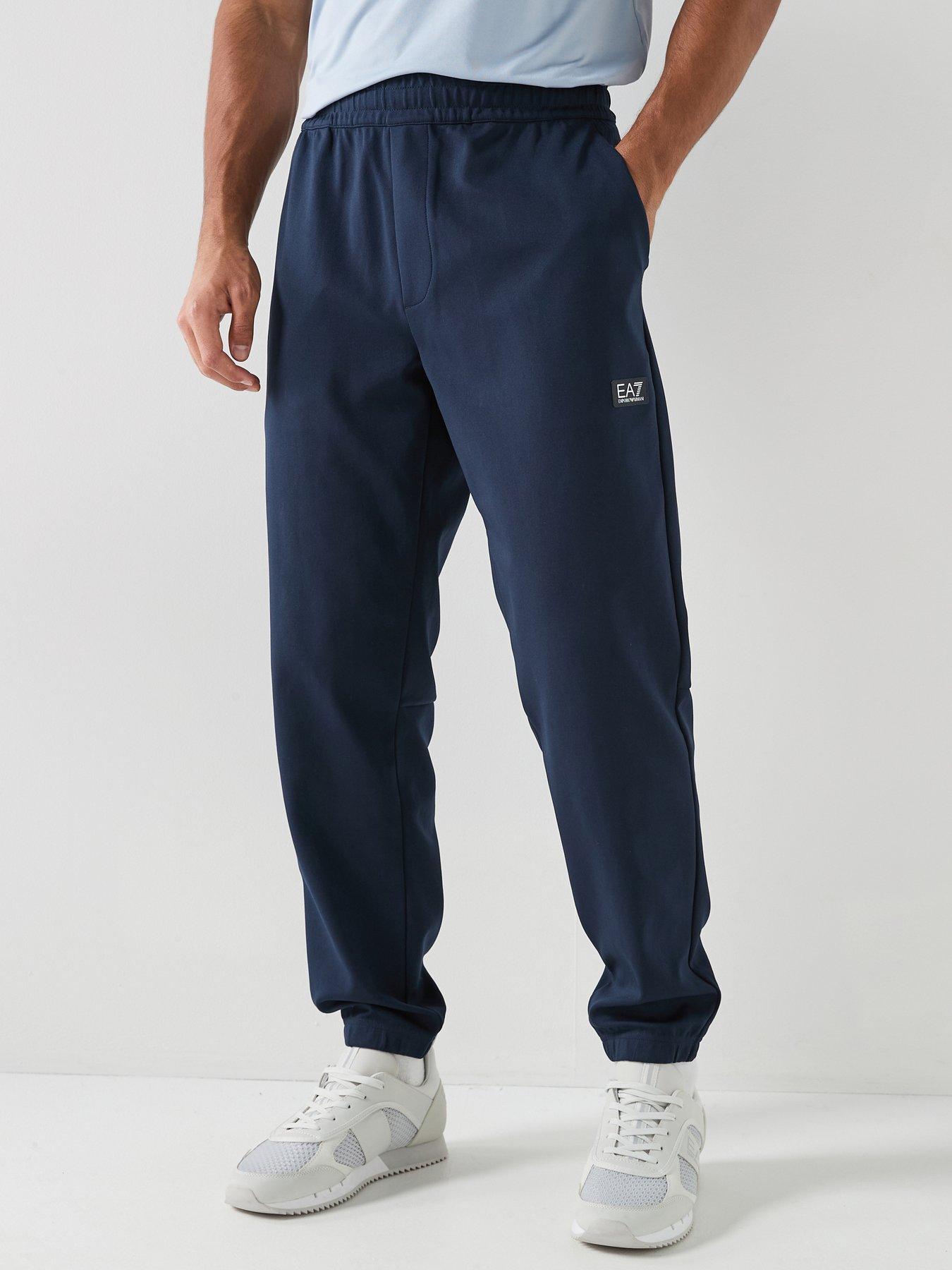 Ea7 Emporio Armani Blue Sport Cuff Joggers - Dark Blue