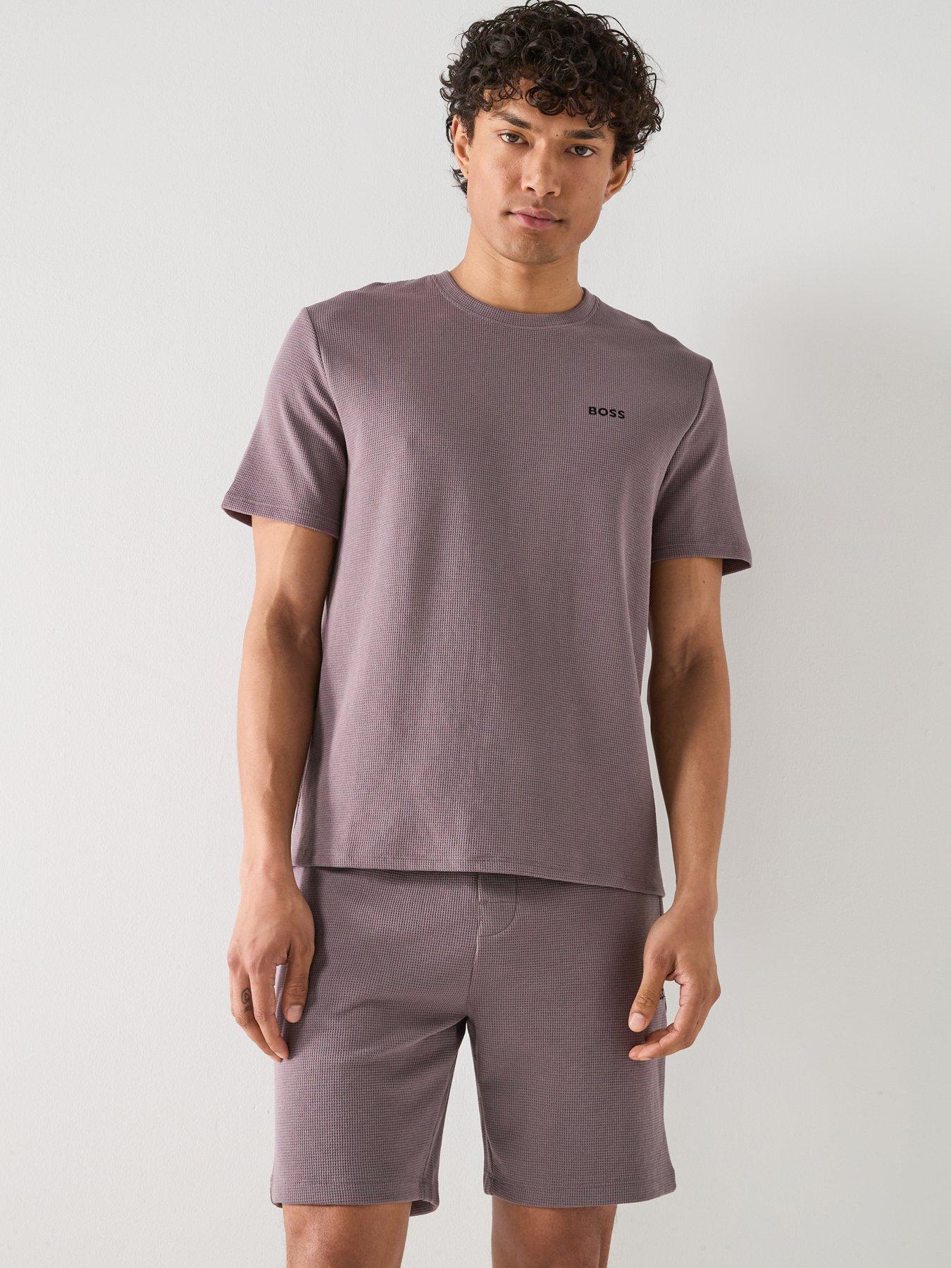 BOSS Regular Fit Waffle Loungewear T-Shirt - Dark Grey