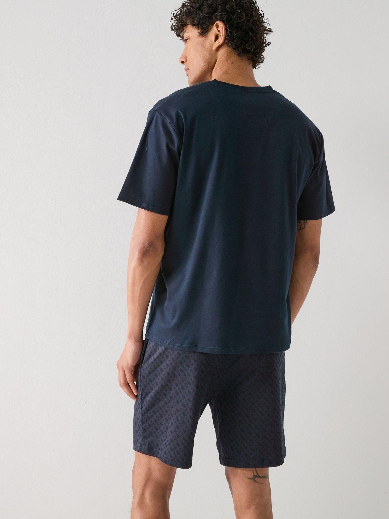 Image 2 of 5 of BOSS Relax Monogram Shorts Pyjama Set - Navy