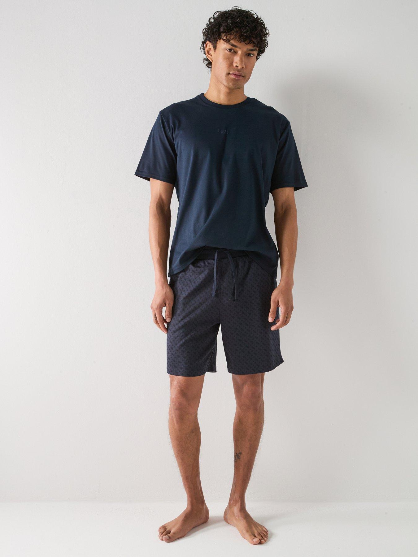 Image 3 of 5 of BOSS Relax Monogram Shorts Pyjama Set - Navy