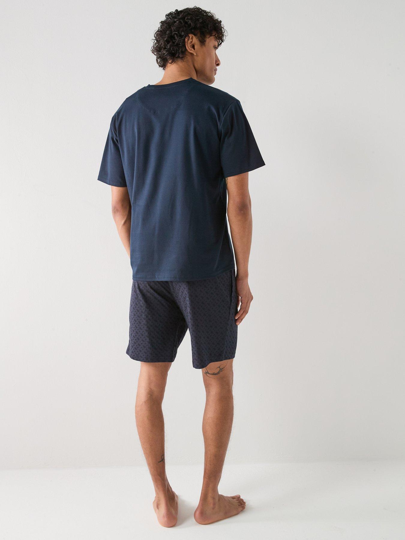 Image 5 of 5 of BOSS Relax Monogram Shorts Pyjama Set - Navy