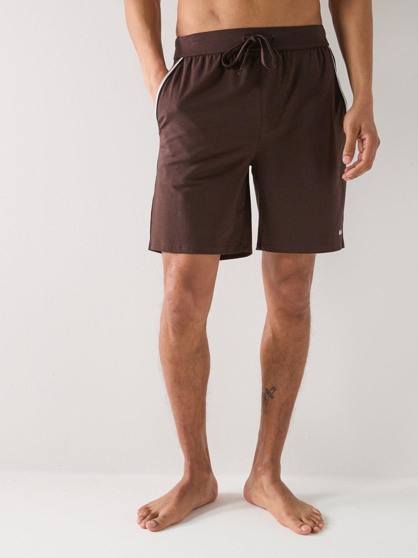BOSS Boss Unique Global Stripe Taped Loungewear Shorts - Brown
