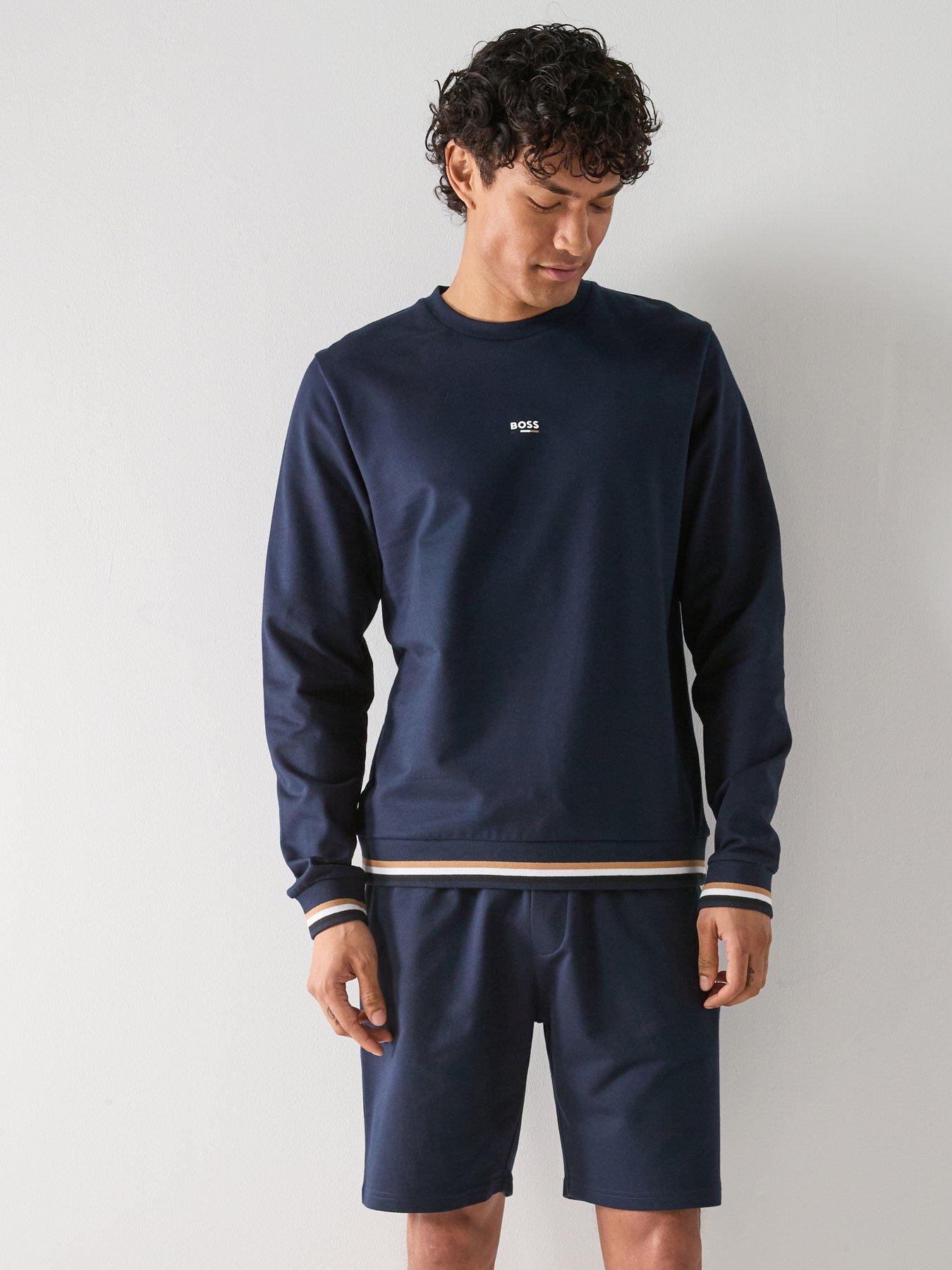 Image 1 of 4 of BOSS Iconic Loungewear Crew Sweatshirt - Navy