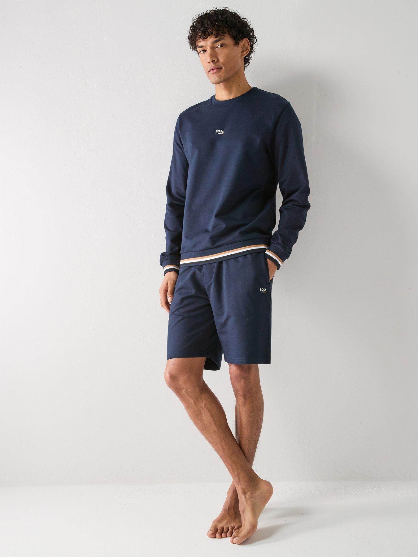 Image 3 of 4 of BOSS Iconic Loungewear Crew Sweatshirt - Navy