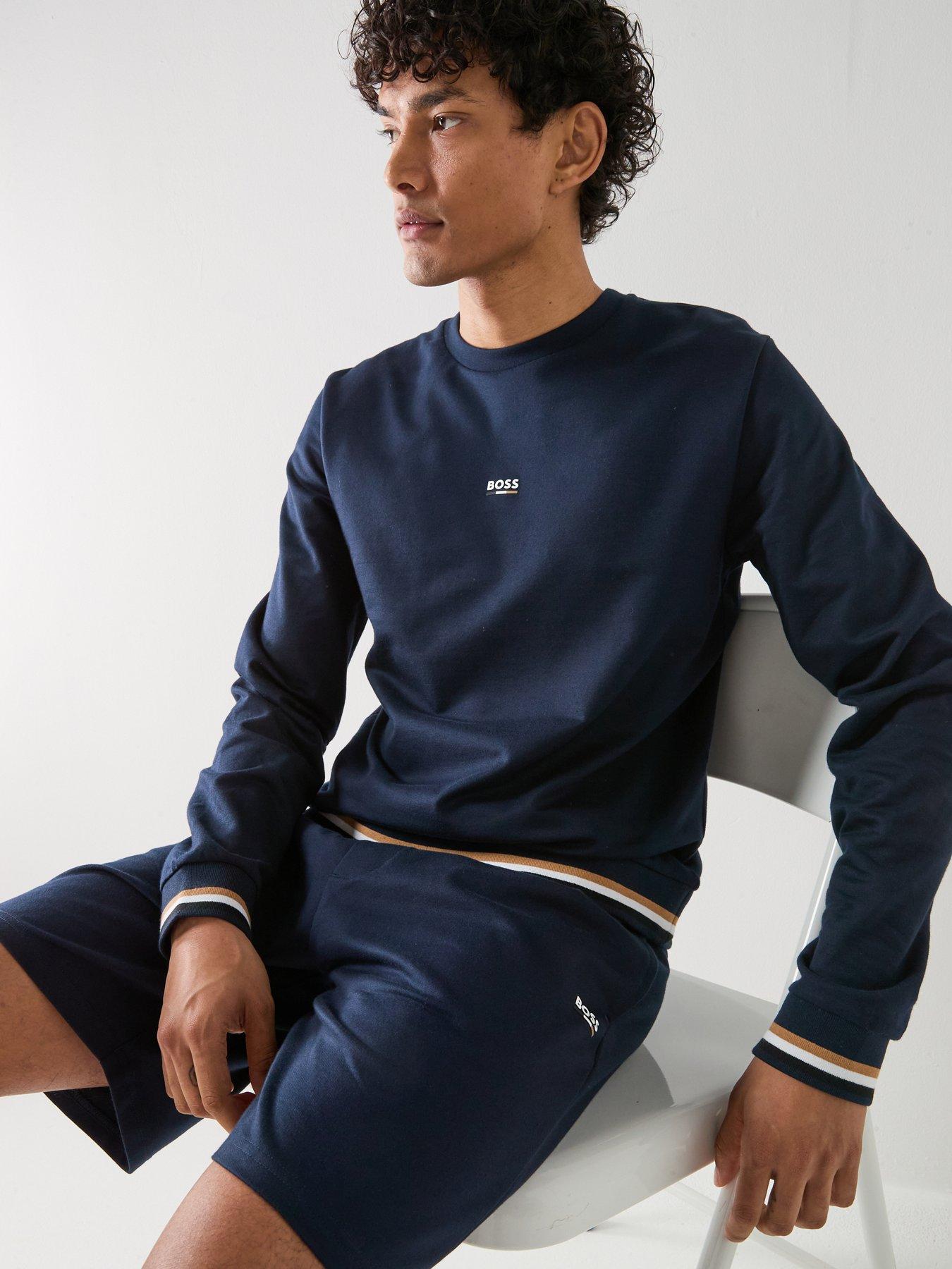 Image 4 of 4 of BOSS Iconic Loungewear Crew Sweatshirt - Navy