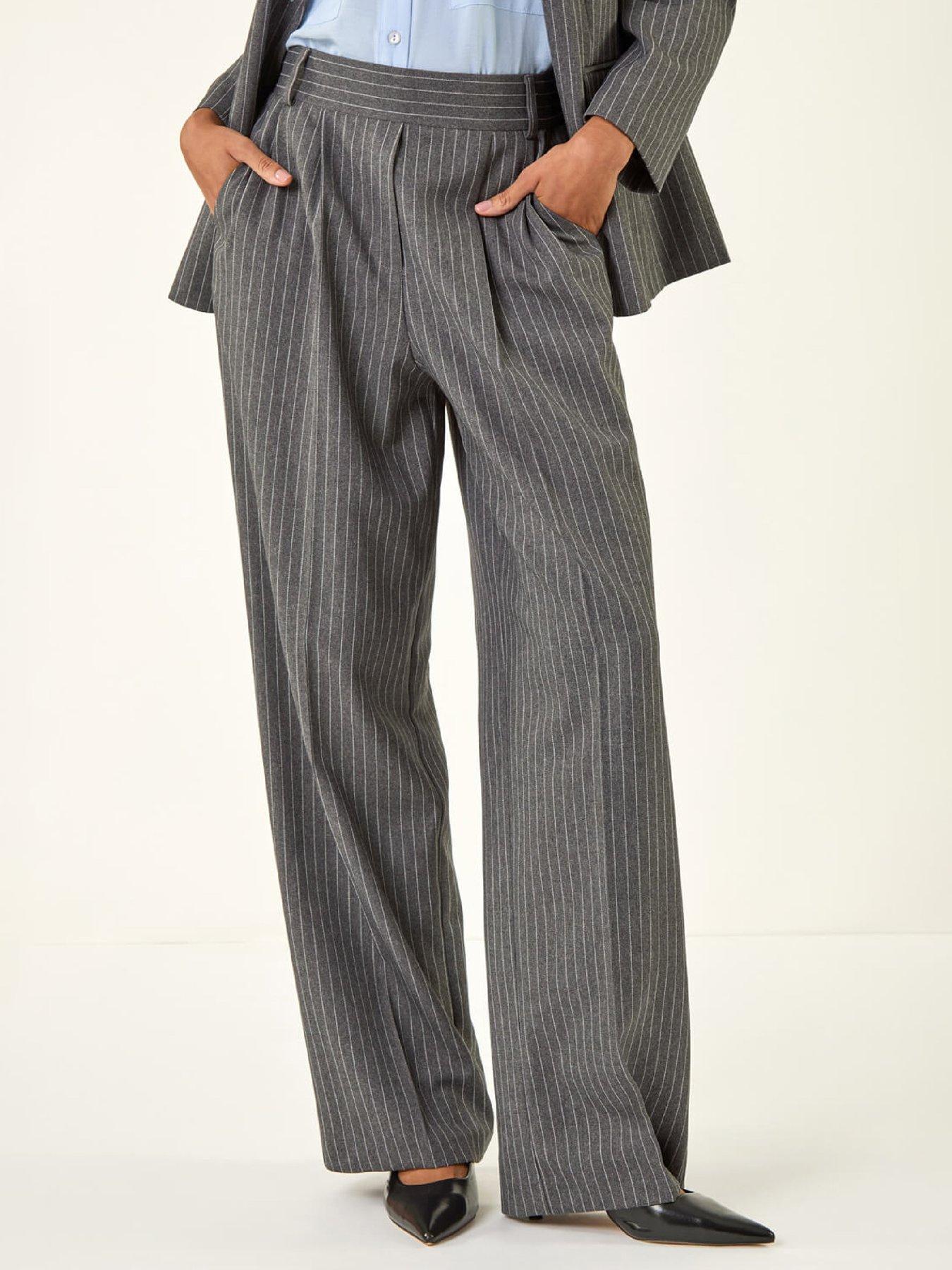 Image 1 of 5 of Roman Stripe Wide Leg Pocket Trouser