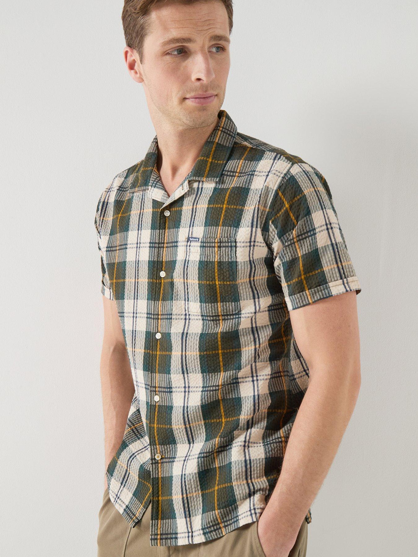 Barbour Clyde Seersucker Tartan Relaxed Short Sleeve Shirt - Dark Multi