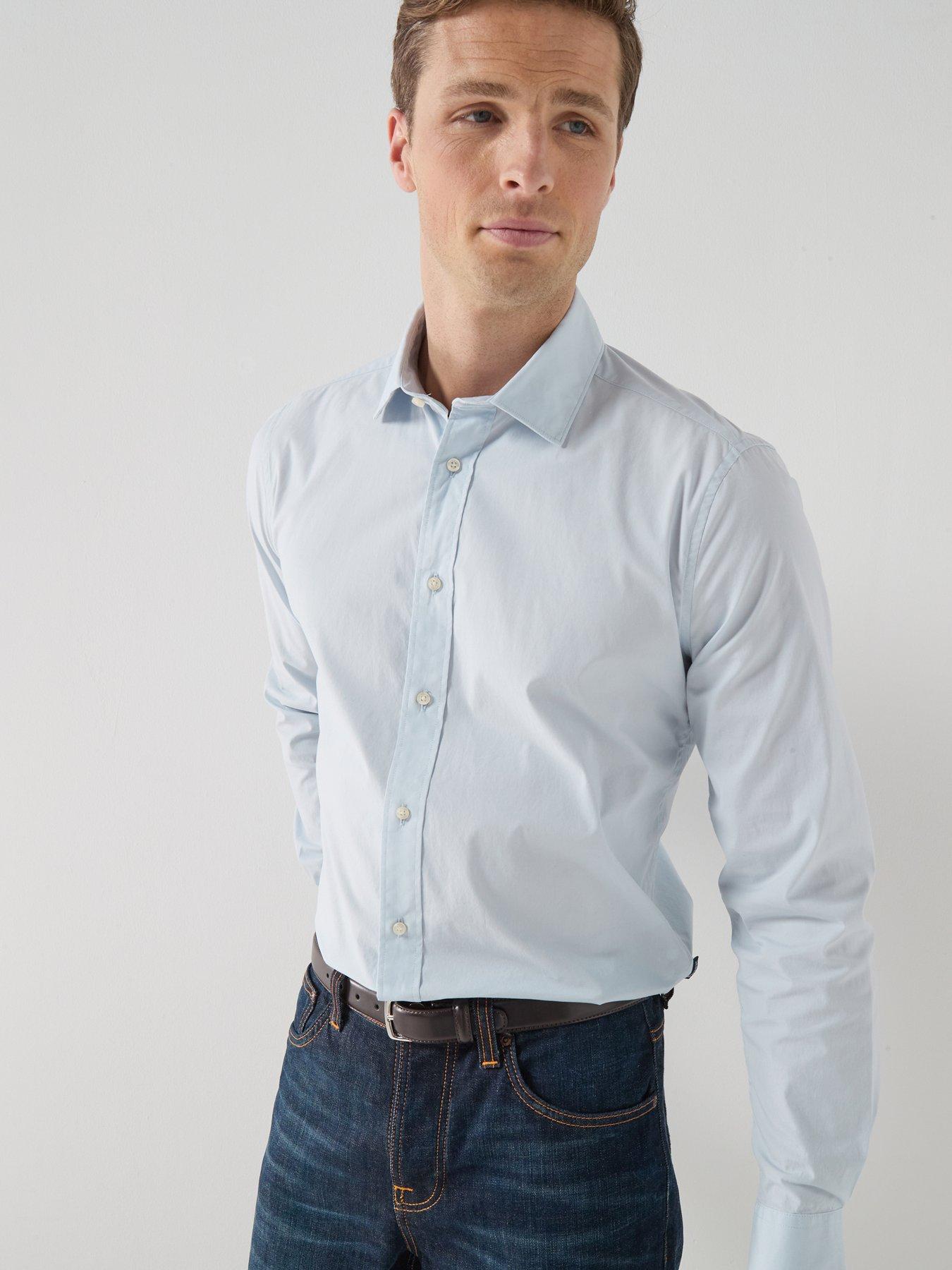 Barbour Barbour Westcroft Stretch Poplin Tailored Shirt - Light Blue