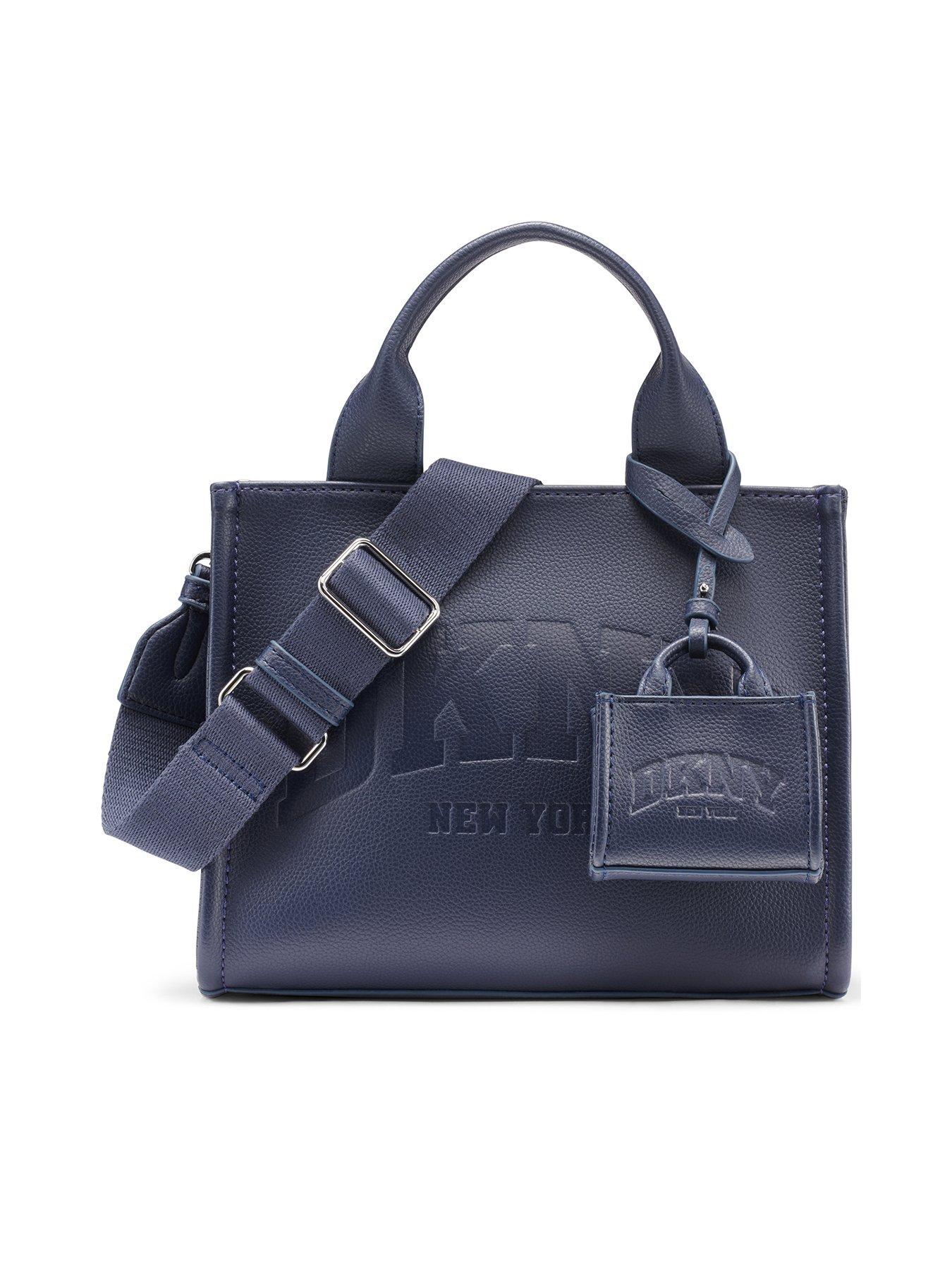 DKNY Hadlee Small Canvas Tote Bag - Navy